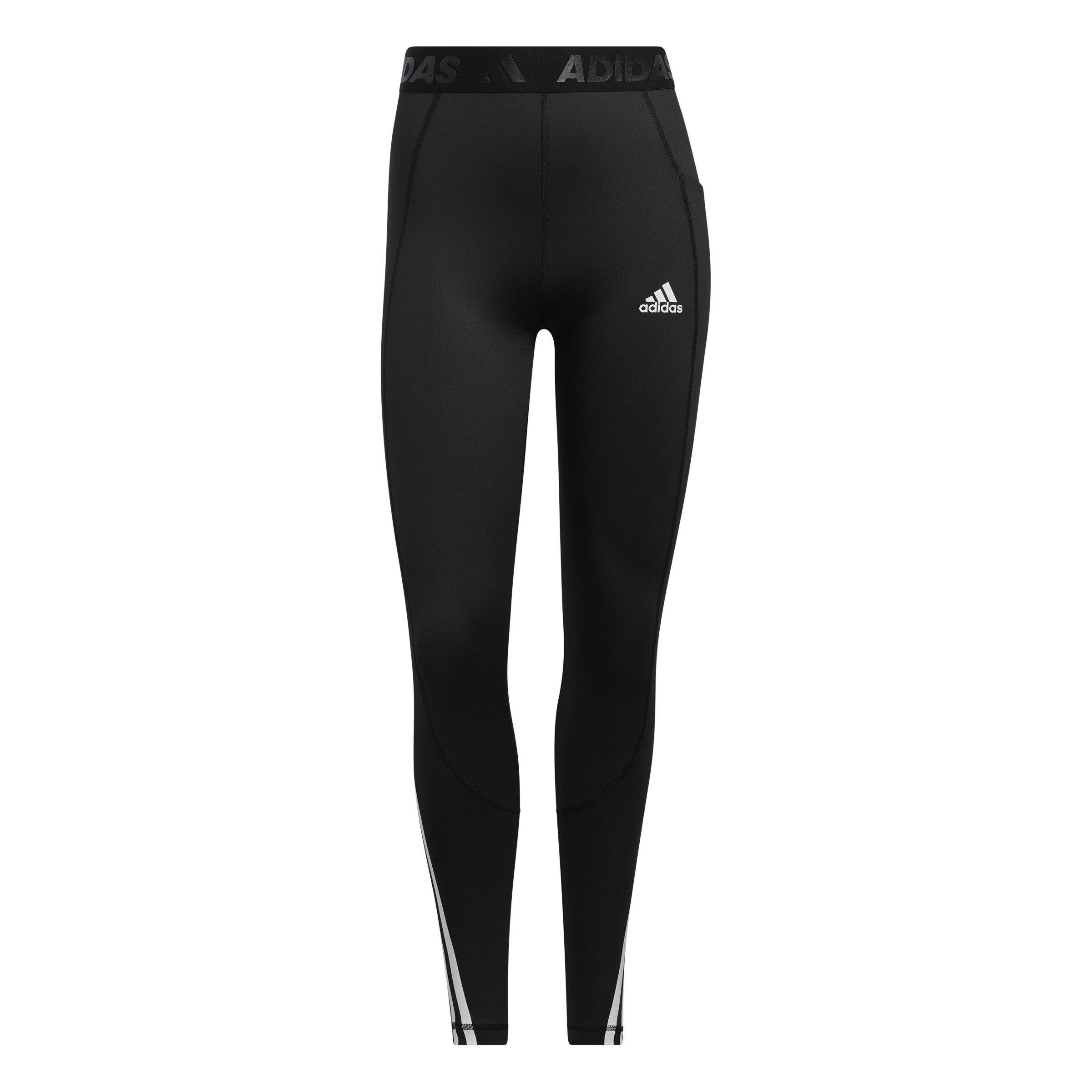 Schwarz/Weiß - adidas - Alphaskin 3-Stripes Leggings Womens - 1
