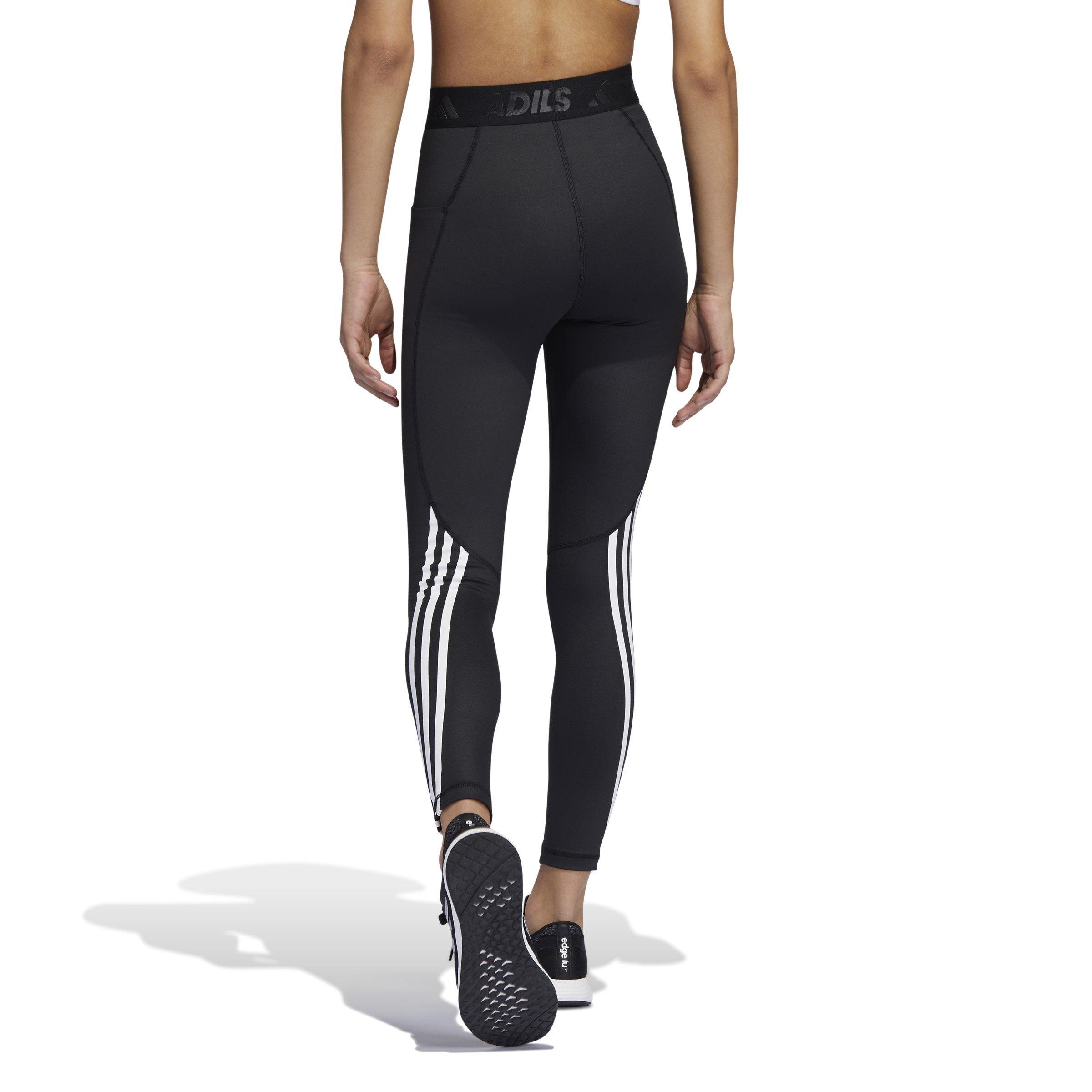 Schwarz/Weiß - adidas - Alphaskin 3-Stripes Leggings Womens - 3