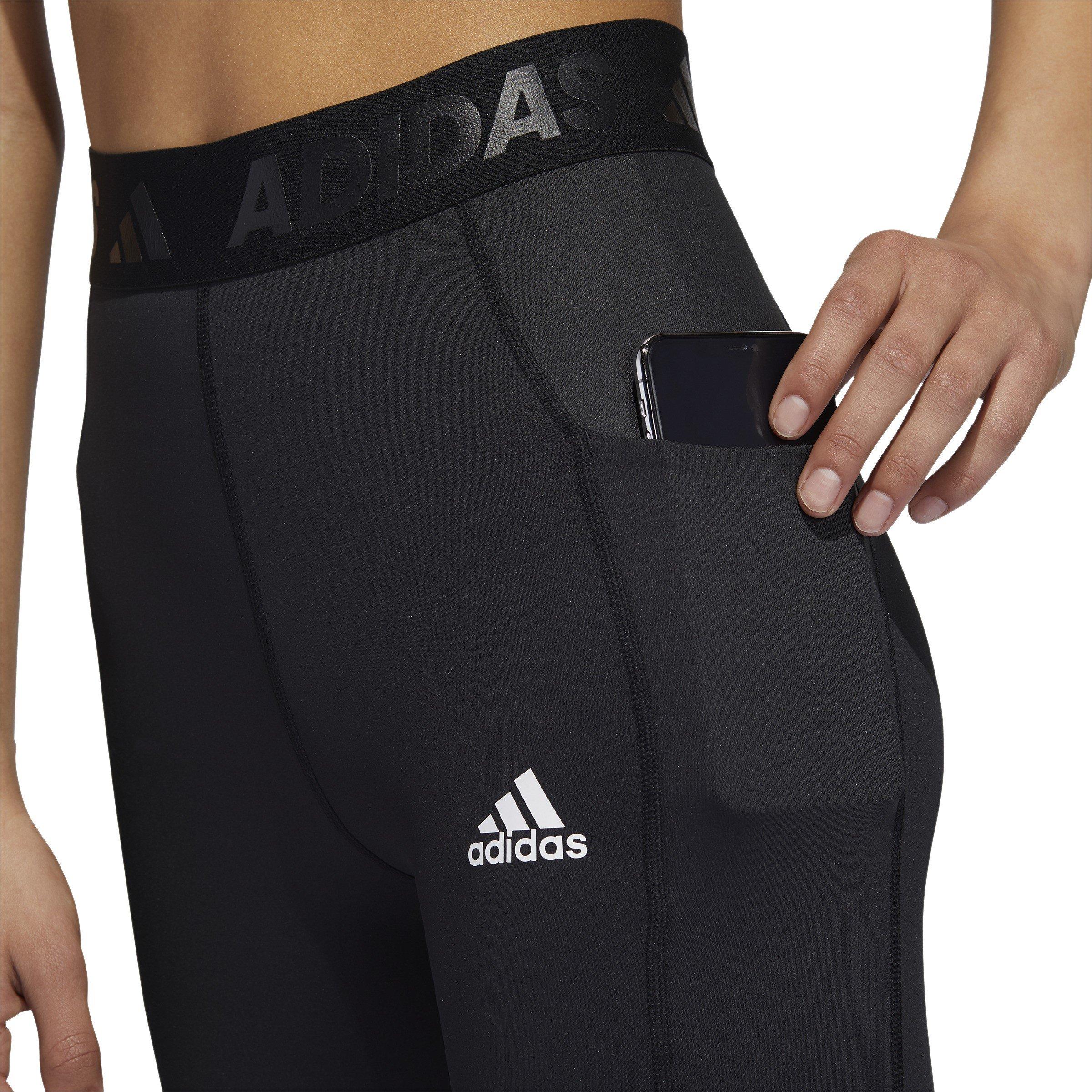 Schwarz/Weiß - adidas - Alphaskin 3-Stripes Leggings Womens - 5