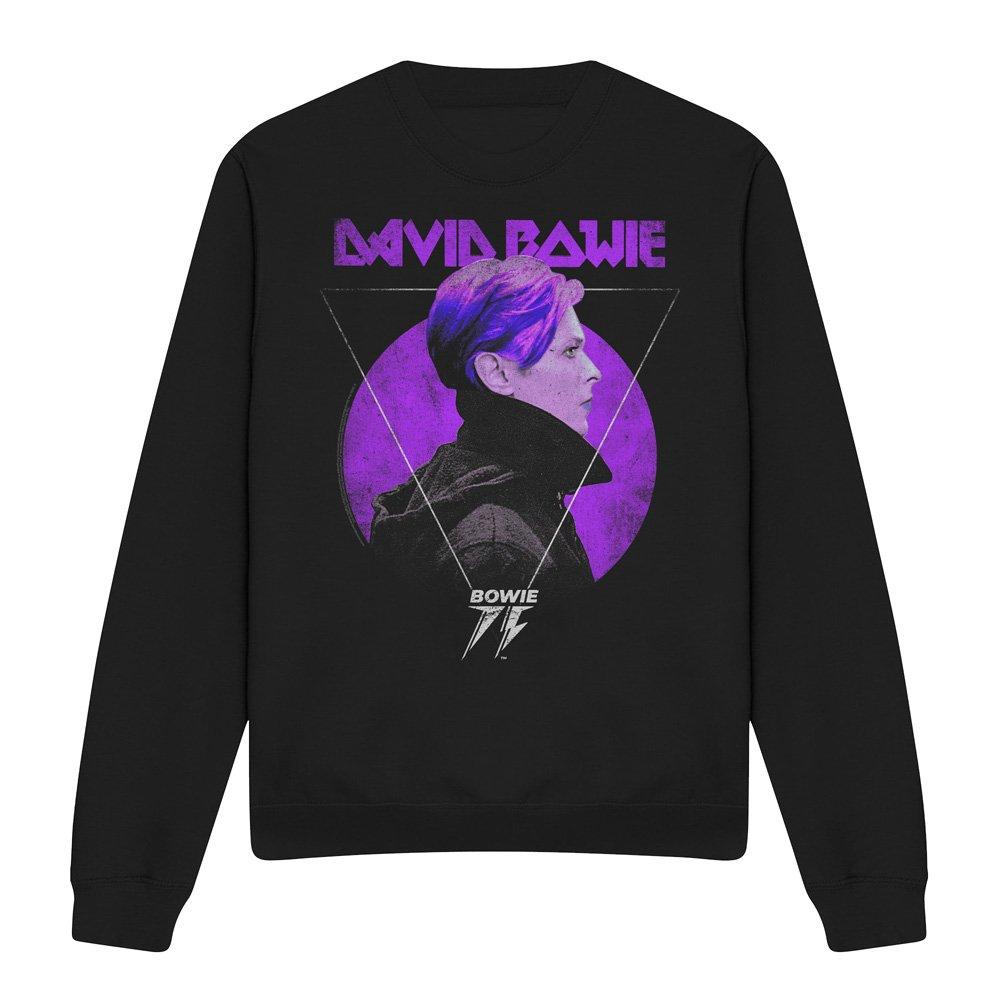 Black - David Bowie - David Bowie Side Profile 75 Logo Crew Sweatshirt - 4