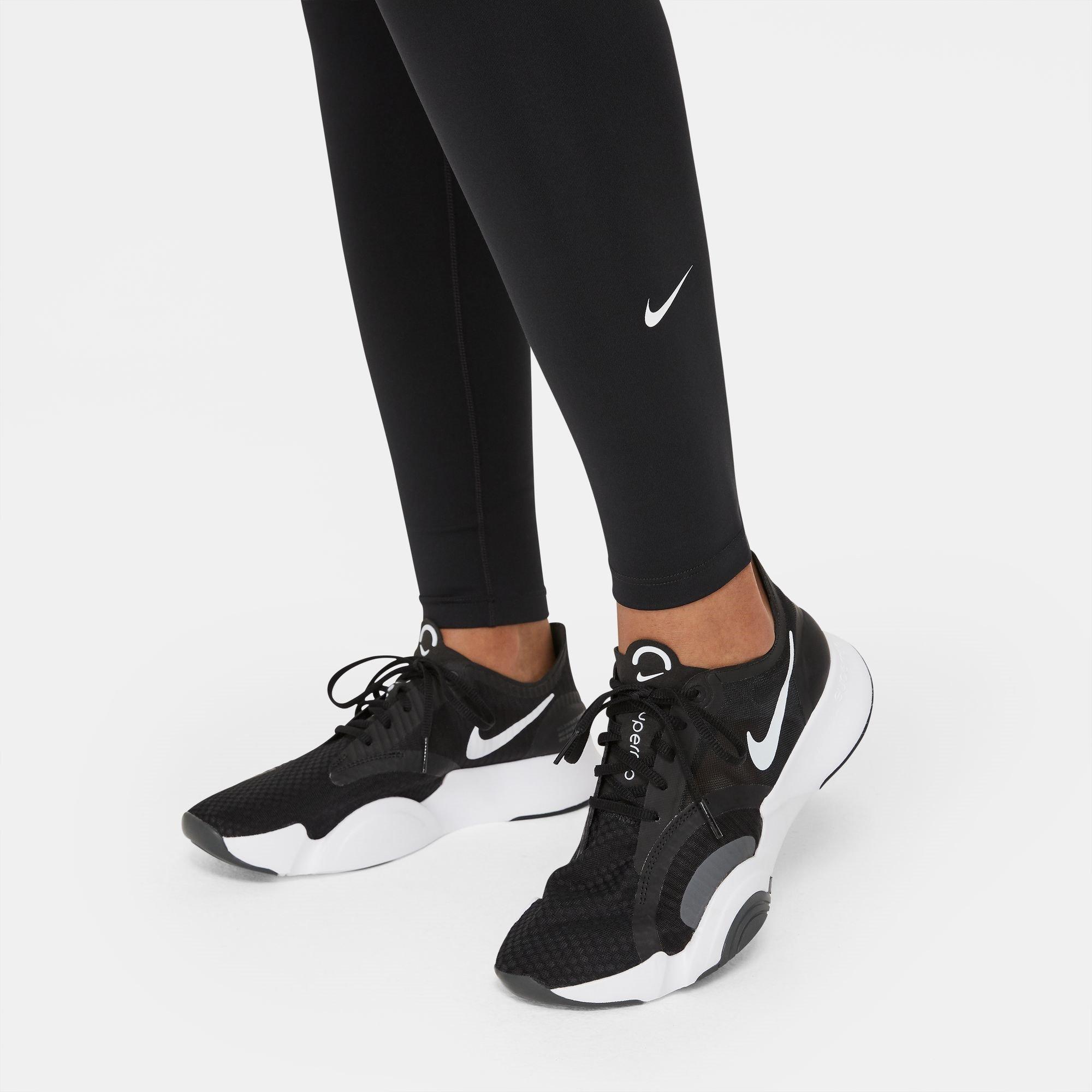 Preto/Branco - Nike - One Mid-Rise Leggings Womens - 5