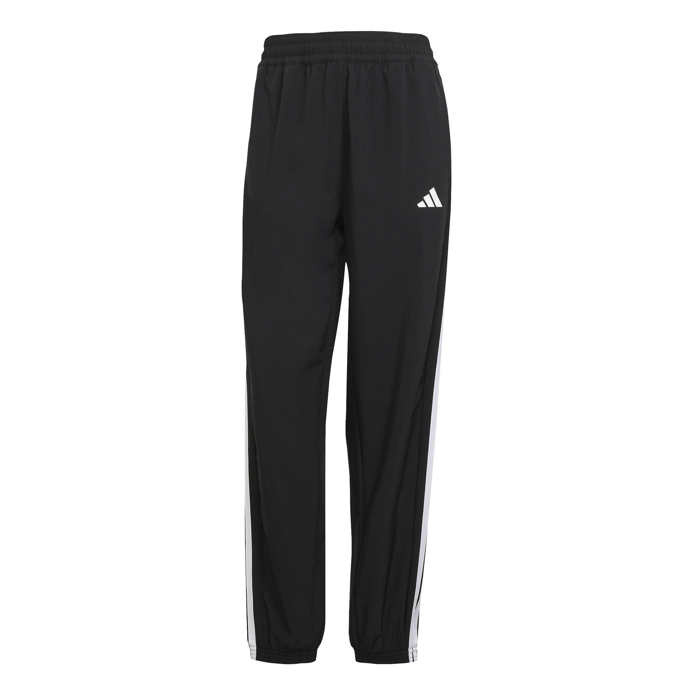 Black/White - adidas - Train Essentials 3-Stripes Woven Joggers Womens - 1