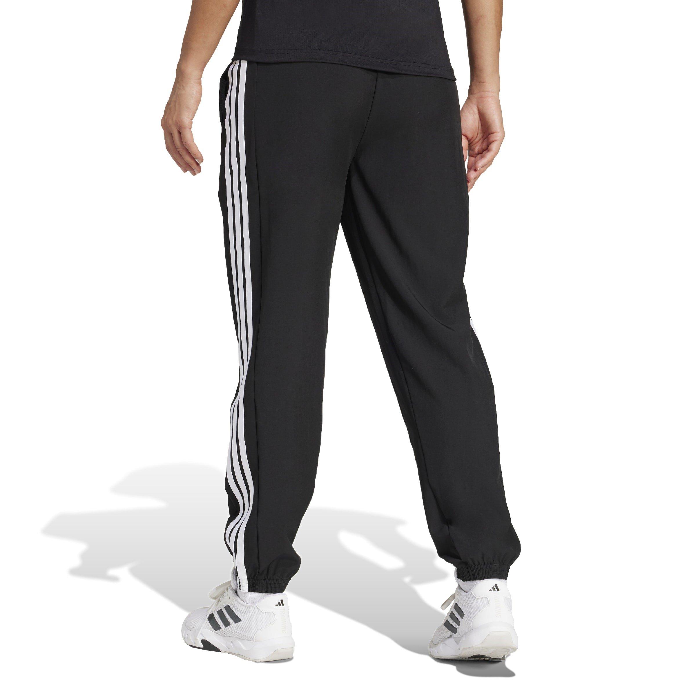 Black/White - adidas - Train Essentials 3-Stripes Woven Joggers Womens - 3
