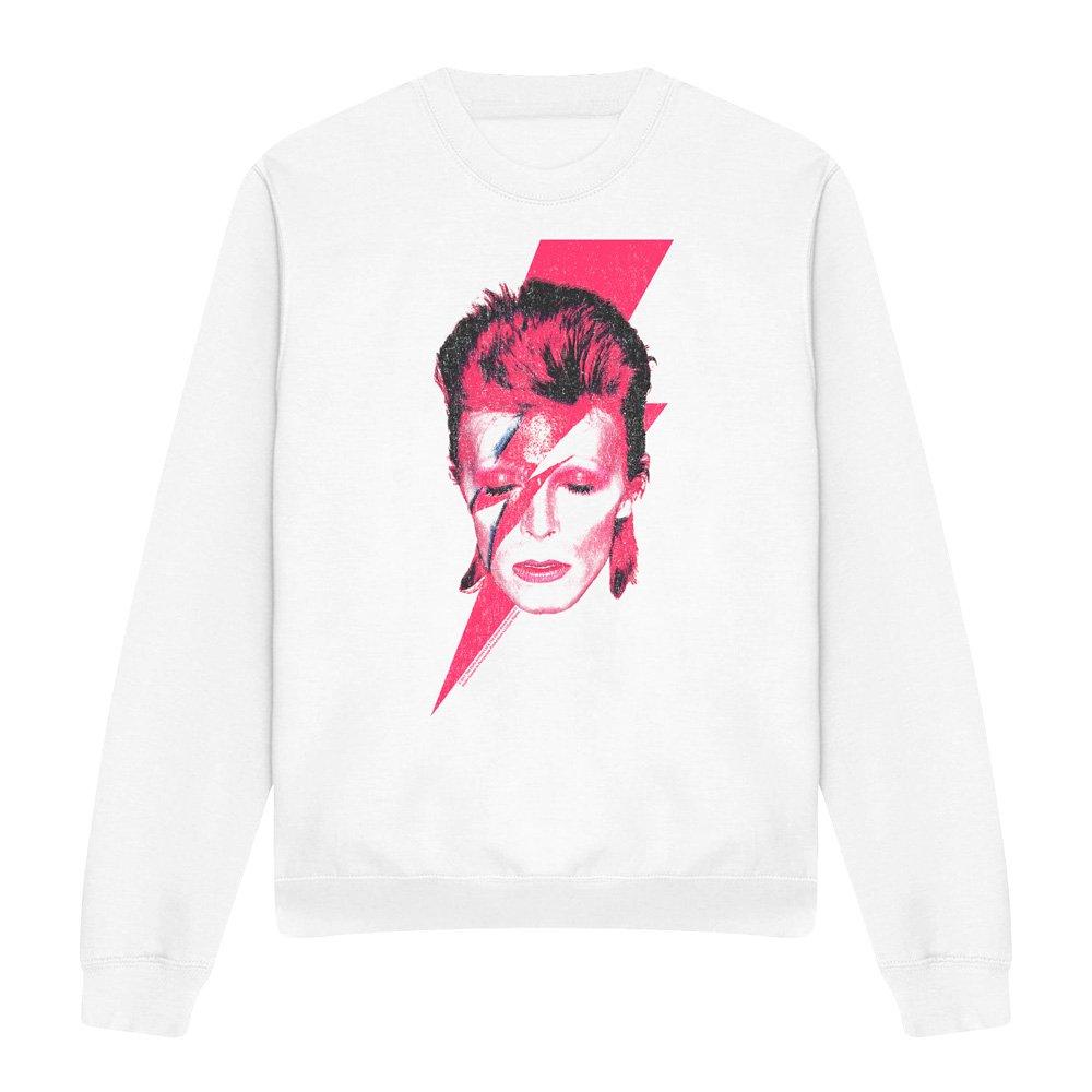 White - David Bowie - David Bowie Aladdin Sane Crew Sweatshirt White - 4