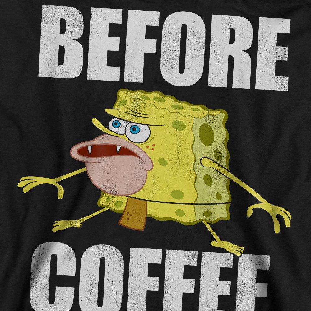 Black - Spongebob - Spongebob Before Coffee Meme Crew Sweatshirt Blac - 2