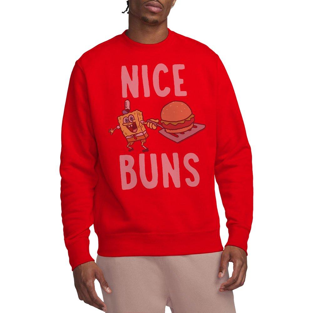 Red - Spongebob - Spongebob Nice Buns Unisex Crew Sweatshirt Red - 1