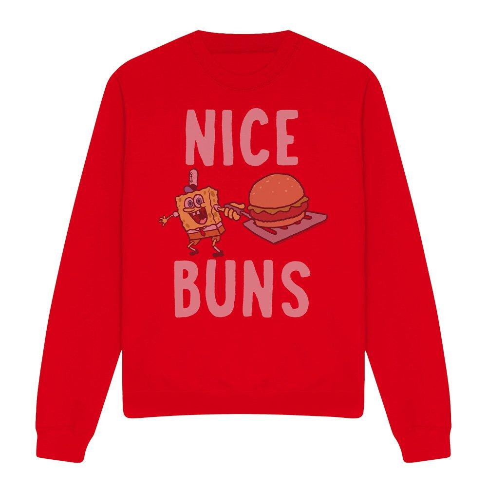 Red - Spongebob - Spongebob Nice Buns Unisex Crew Sweatshirt Red - 4