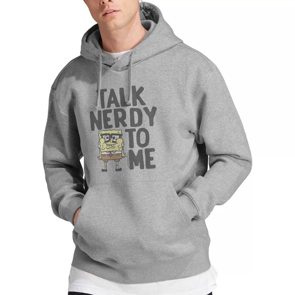 Light Grey - Spongebob - Spongebob Talk Nerdy To Me Unisex Hoodie Athletic - 1