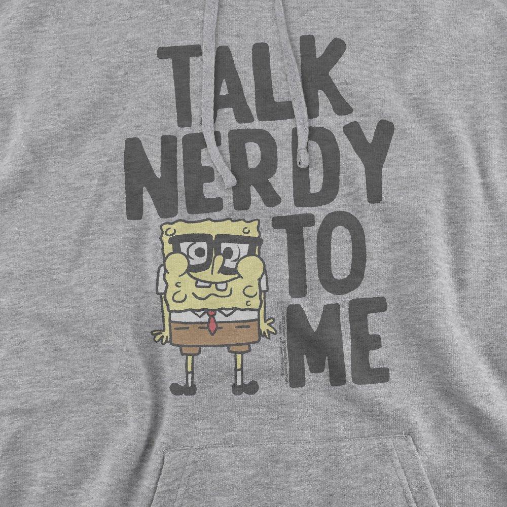 Light Grey - Spongebob - Spongebob Talk Nerdy To Me Unisex Hoodie Athletic - 2