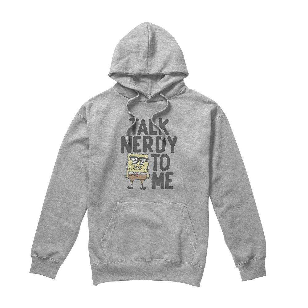 Light Grey - Spongebob - Spongebob Talk Nerdy To Me Unisex Hoodie Athletic - 4