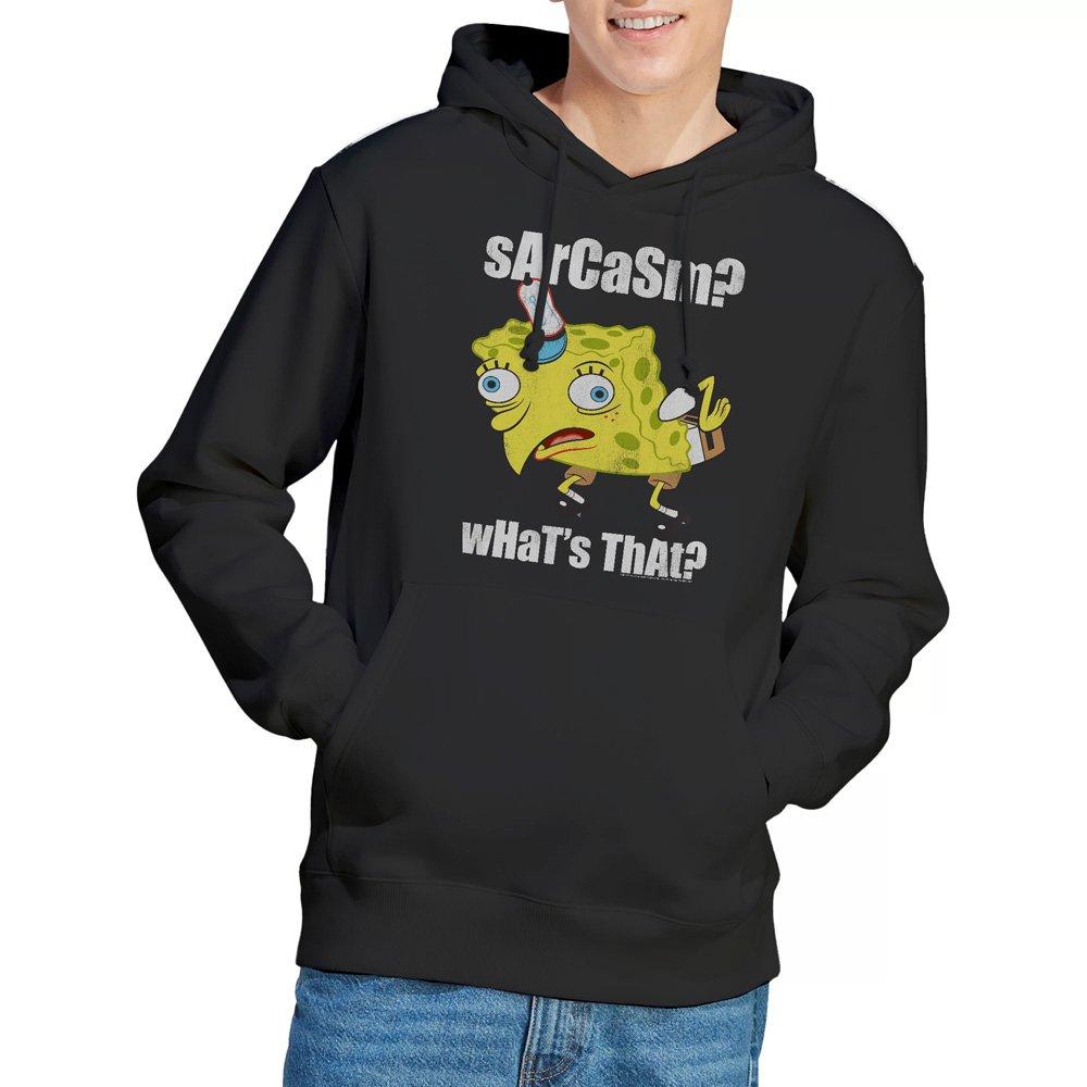 Black - Spongebob - Spongebob SarcaSmall Meme Hoddie Black - 1