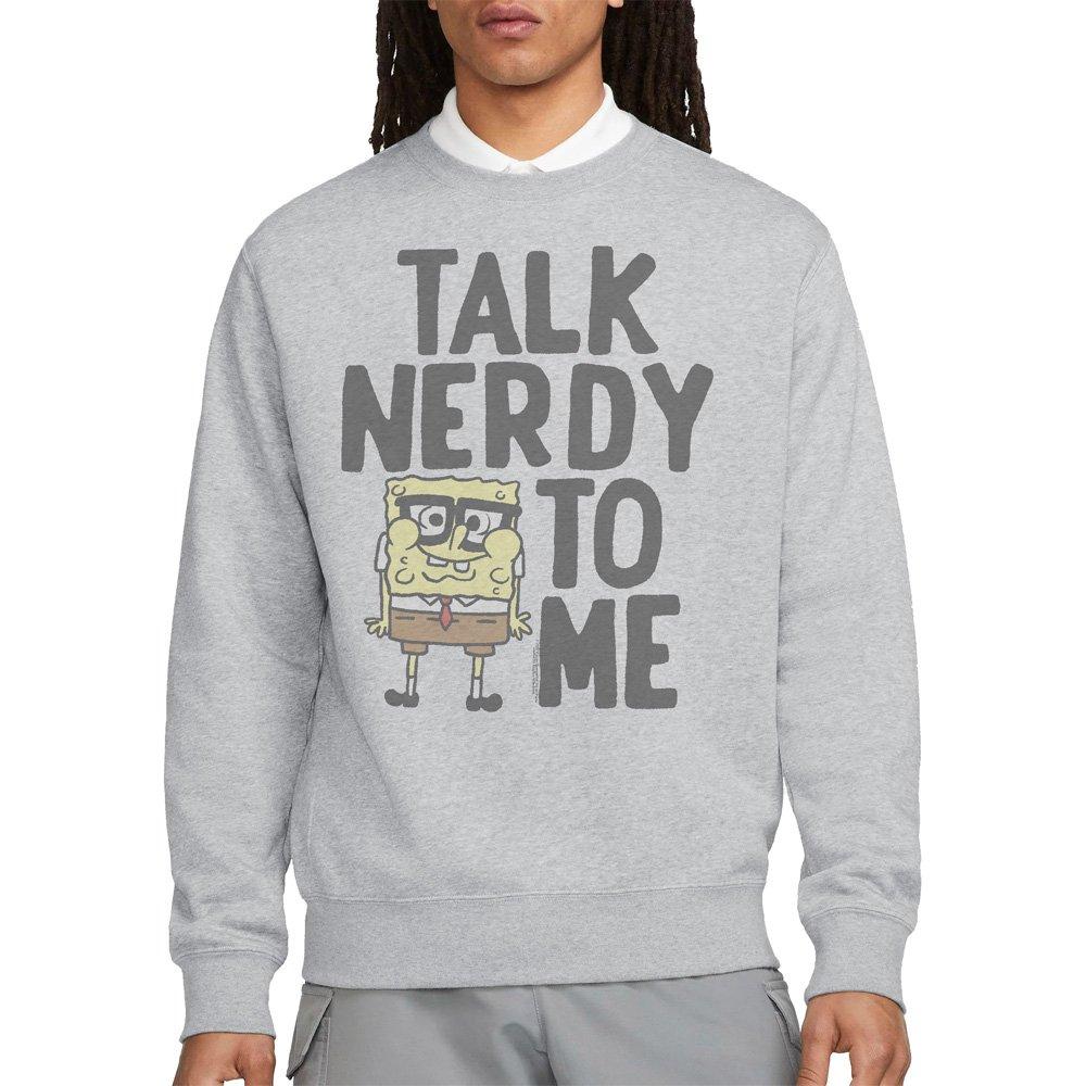 Light Grey - Spongebob - Spongebob Talk Nerdy To Me Unisex Crew Sweatshirt - 1
