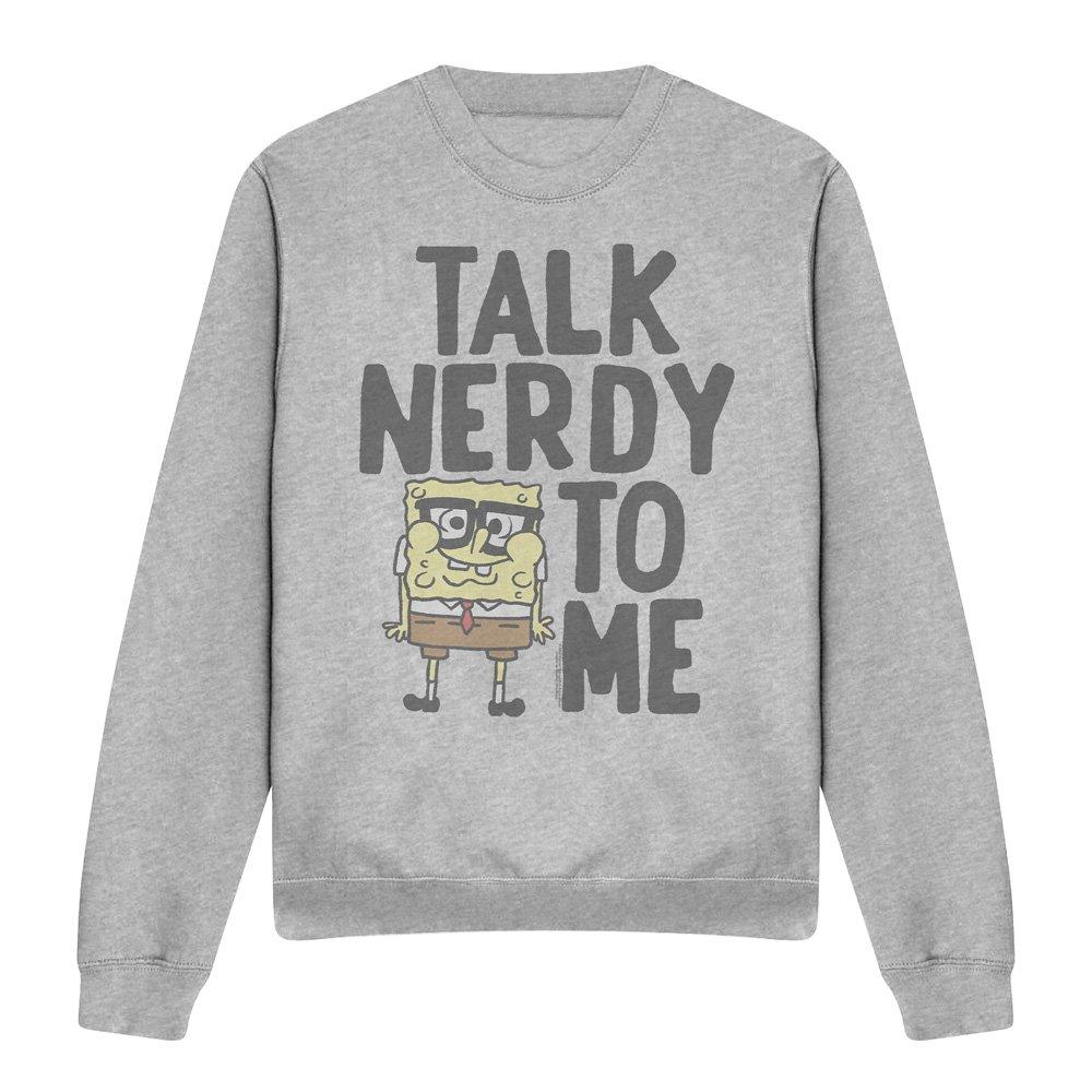 Light Grey - Spongebob - Spongebob Talk Nerdy To Me Unisex Crew Sweatshirt - 4