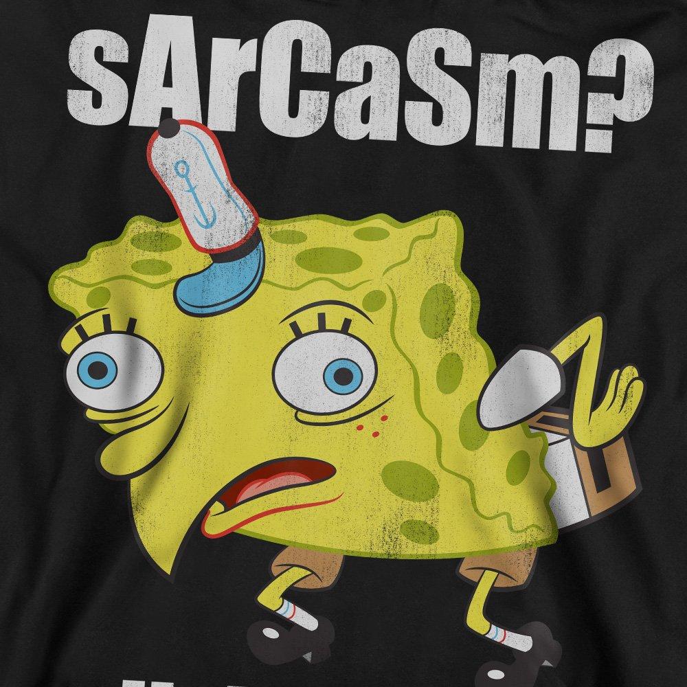 Black - Spongebob - Spongebob SarcaSmall Meme Crew Sweatshirt Black - 2