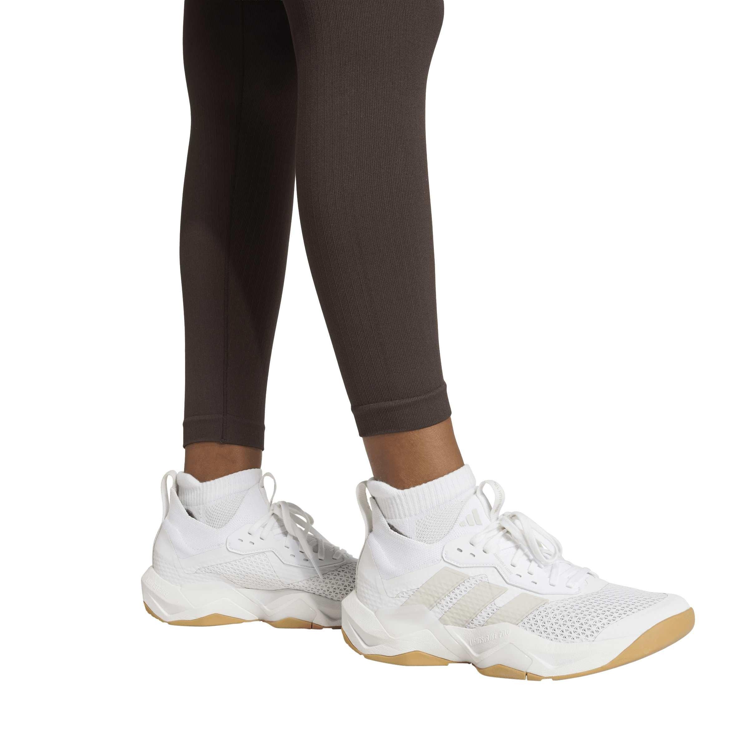 Coffee - adidas - Workout Essentials Full-Length Knit Leggings Womens - 4