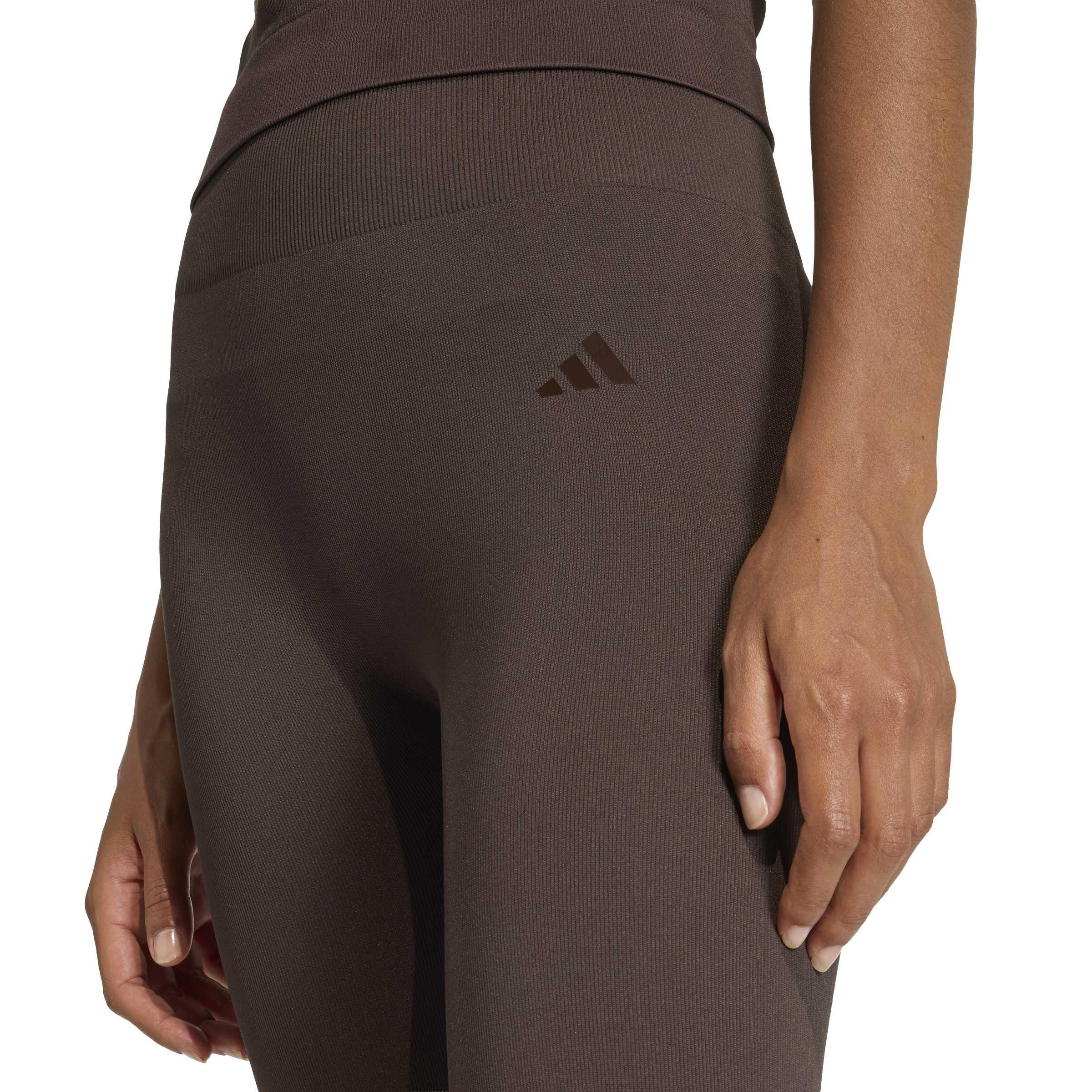 Coffee - adidas - Workout Essentials Full-Length Knit Leggings Womens - 5