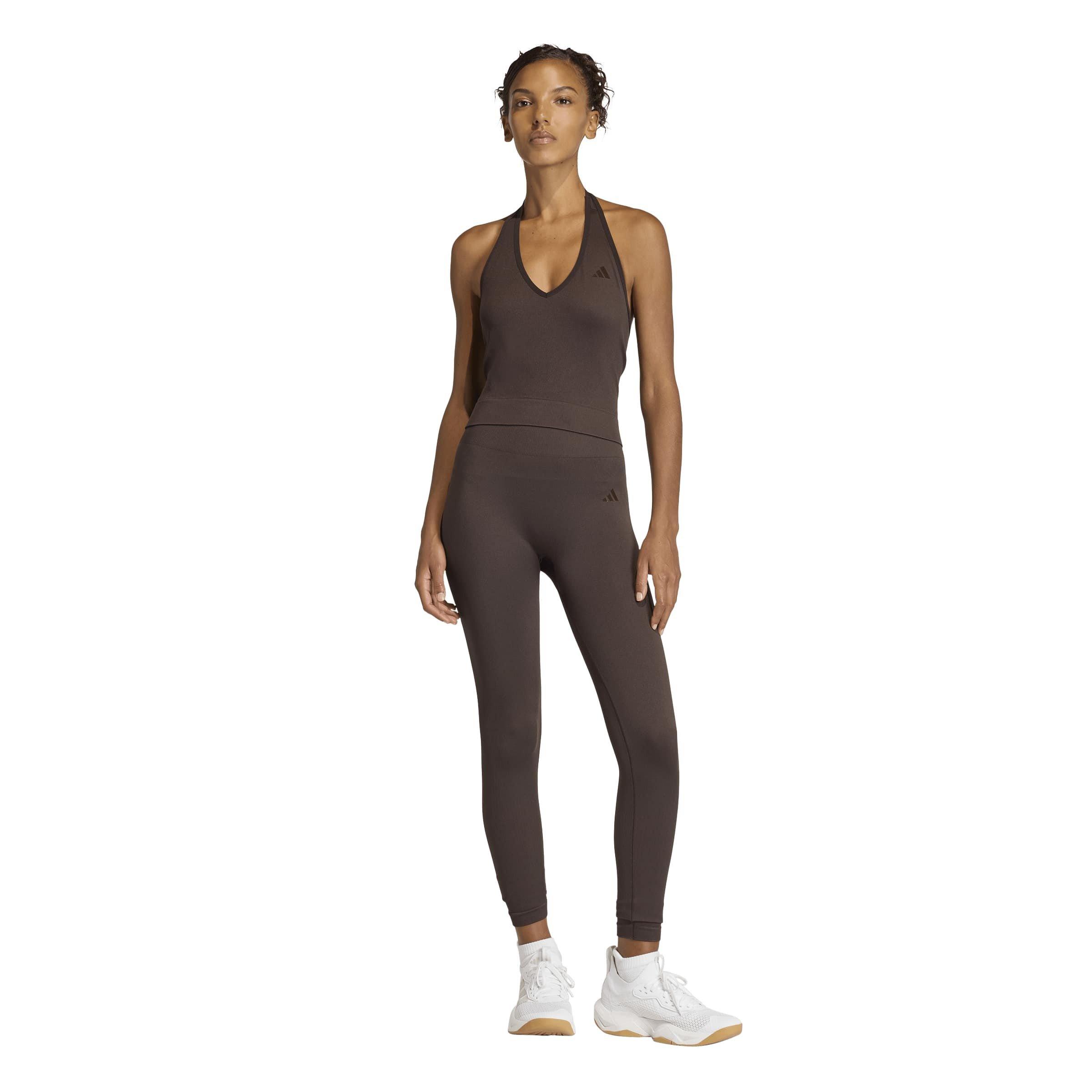 Coffee - adidas - Workout Essentials Full-Length Knit Leggings Womens - 6