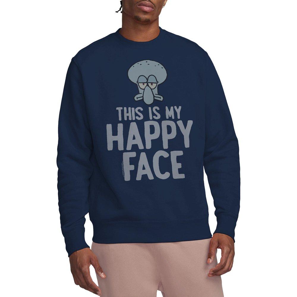Navy - Spongebob - Spongebob Happy Face Unisex Crew Sweatshirt Navy - 1