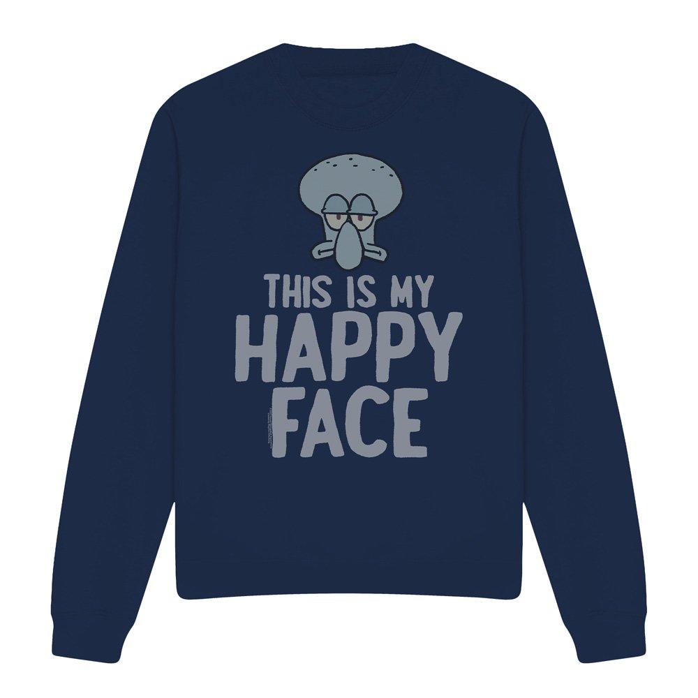 Navy - Spongebob - Spongebob Happy Face Unisex Crew Sweatshirt Navy - 4