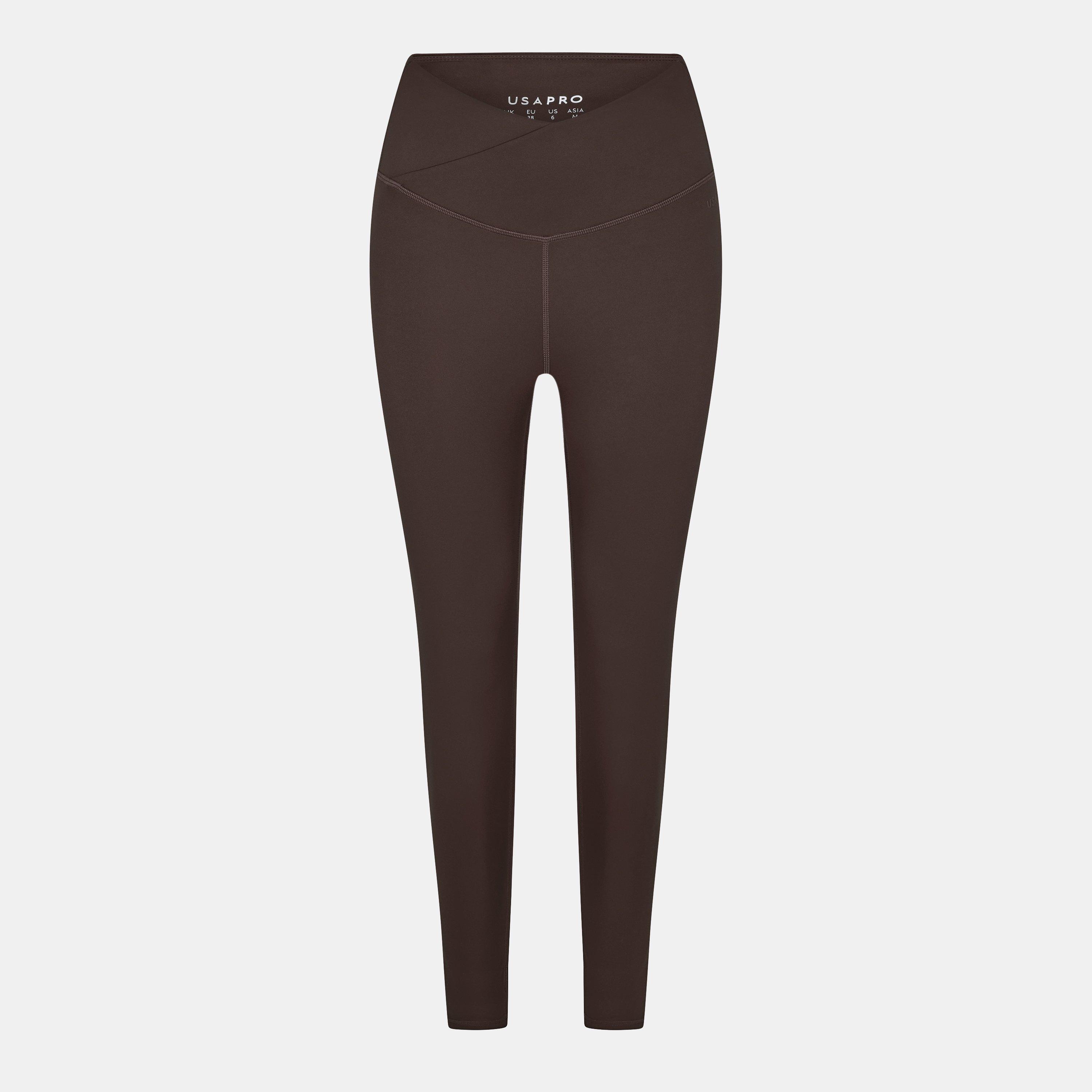 Usa Pro Women's Wrap Legging - Espresso - 8 (36)