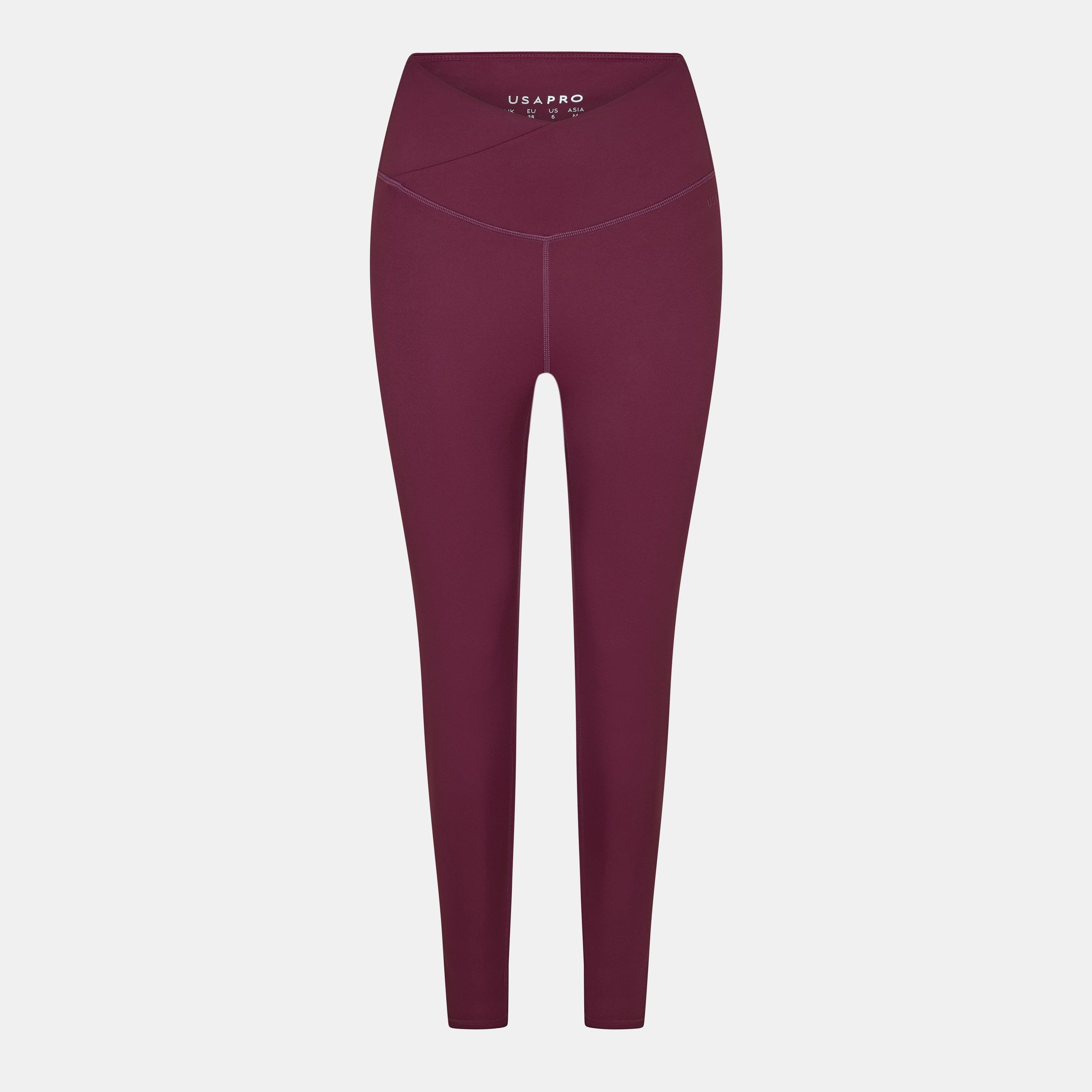 Usa Pro Women's Wrap Legging - Dark Cherry - 14 (42)