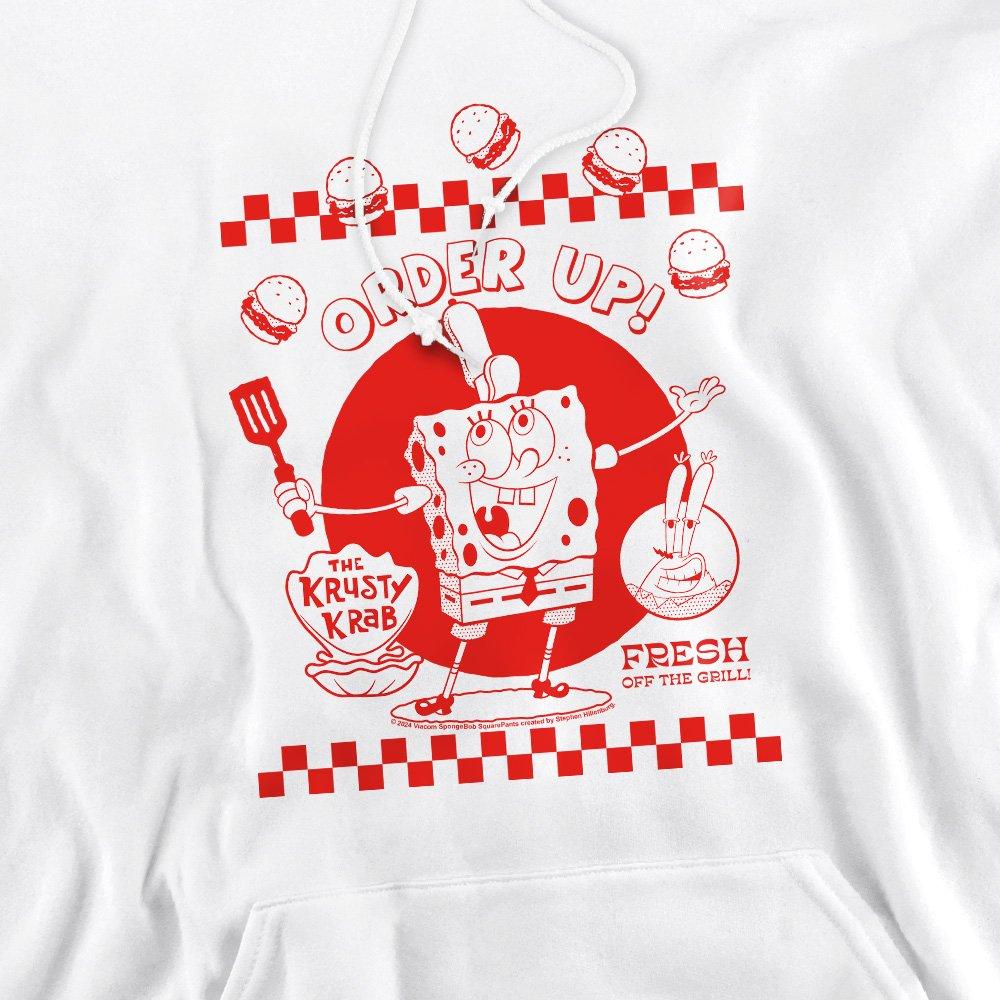 White - Spongebob - Spongebob Squarepants Order Up! Unisex Hoodie Whi - 2