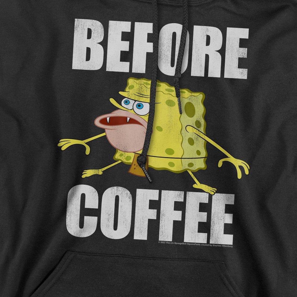 Black - Spongebob - Spongebob Before Coffee Meme Hoddie Black - 2