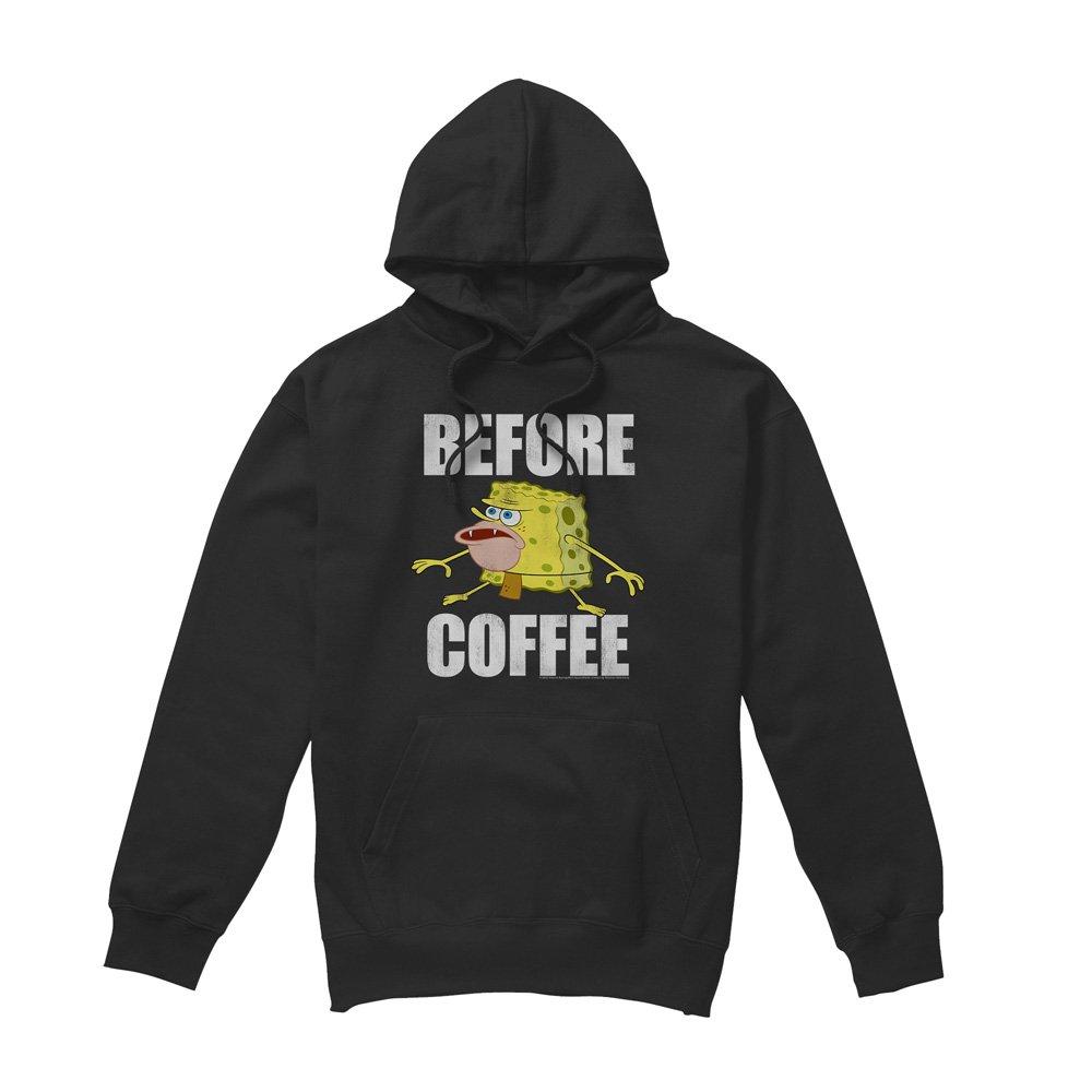 Black - Spongebob - Spongebob Before Coffee Meme Hoddie Black - 4