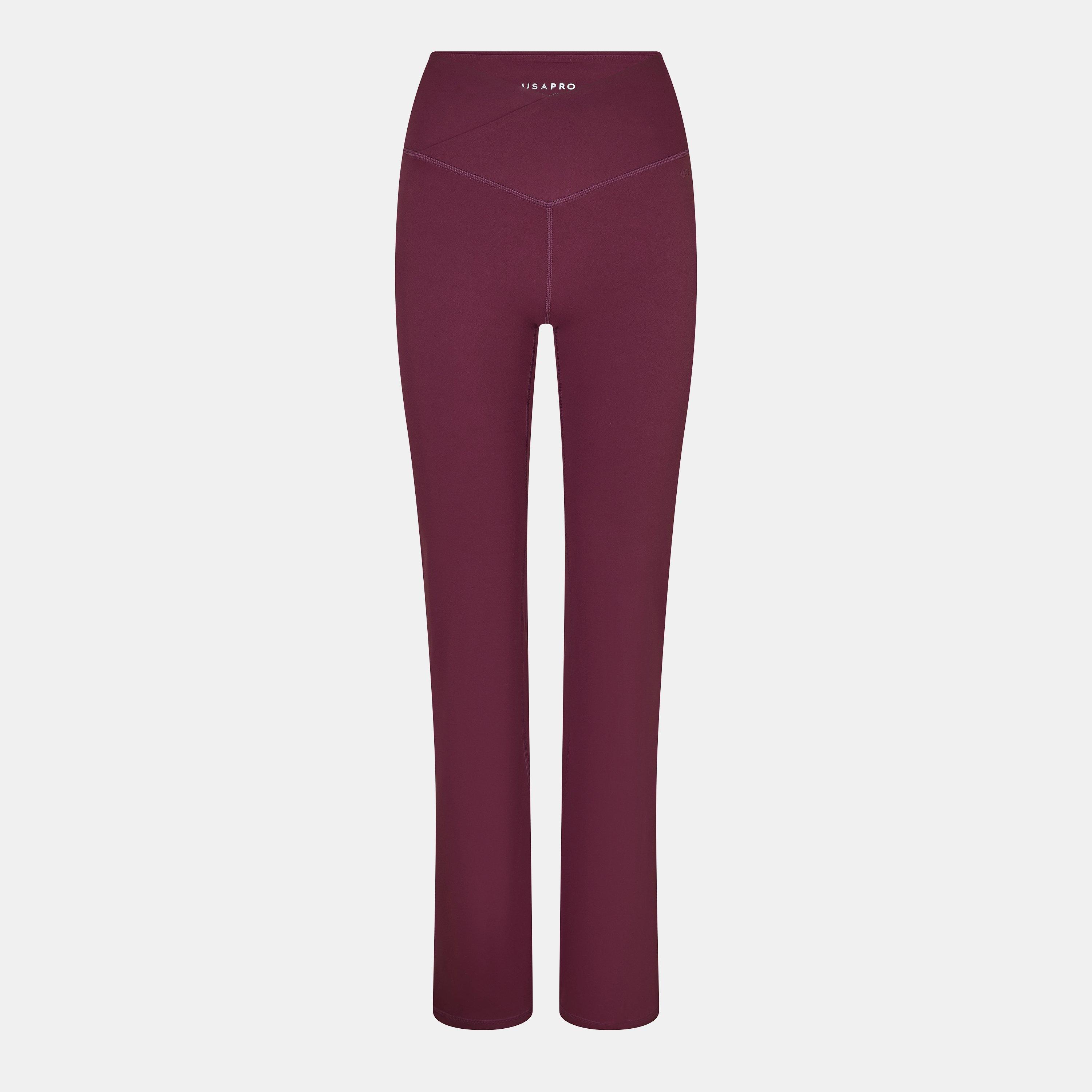 Usa Pro Women's Wrap Flare Leg - Dark Cherry - 14 (42)
