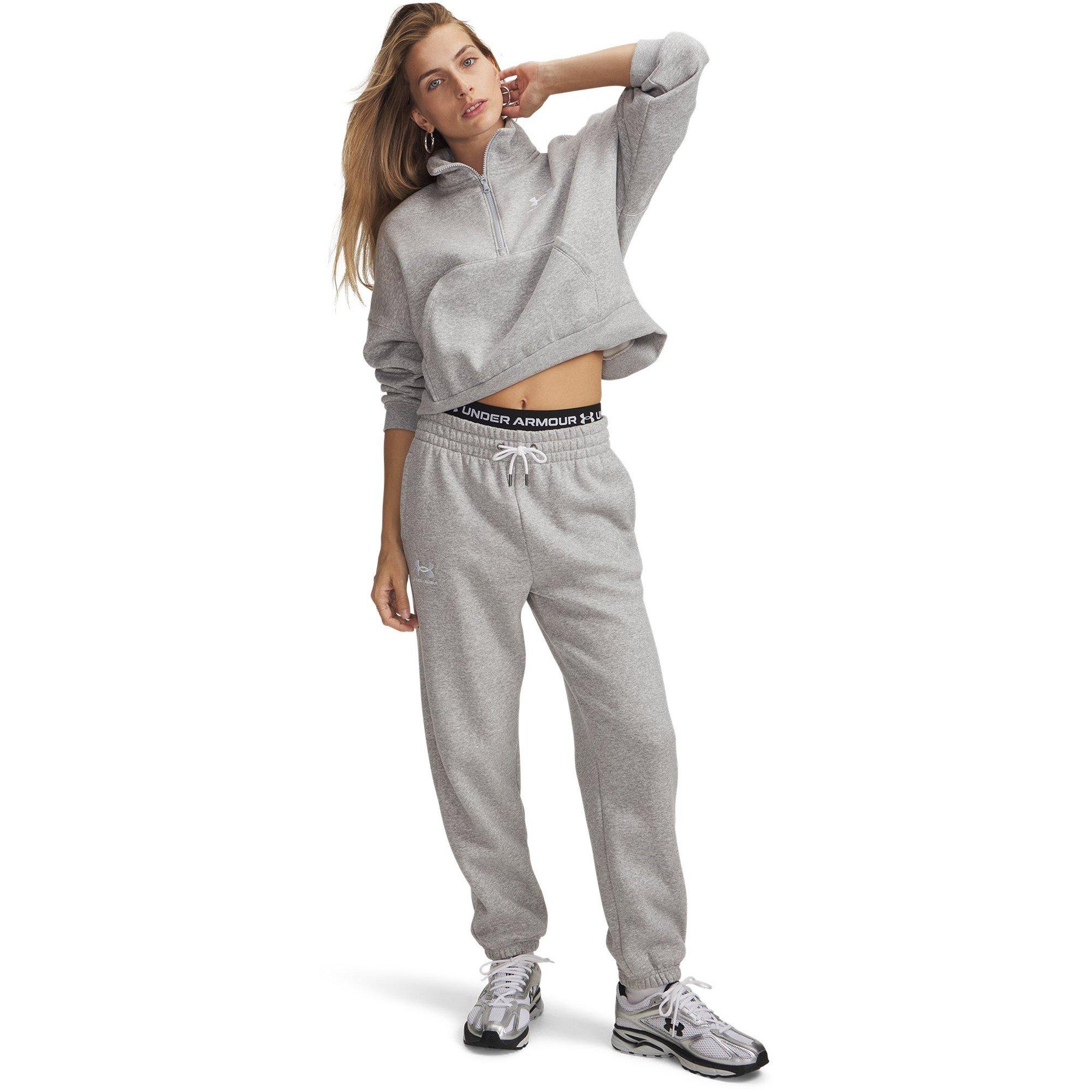 Gray - Under Armour - Women's Icon Fleece Performance Tracksuit Bottom - 6