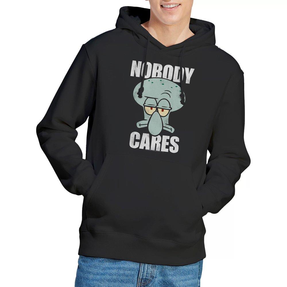 Black - Spongebob - Spongebob Nobody Cares Meme Hoodie Black - 1