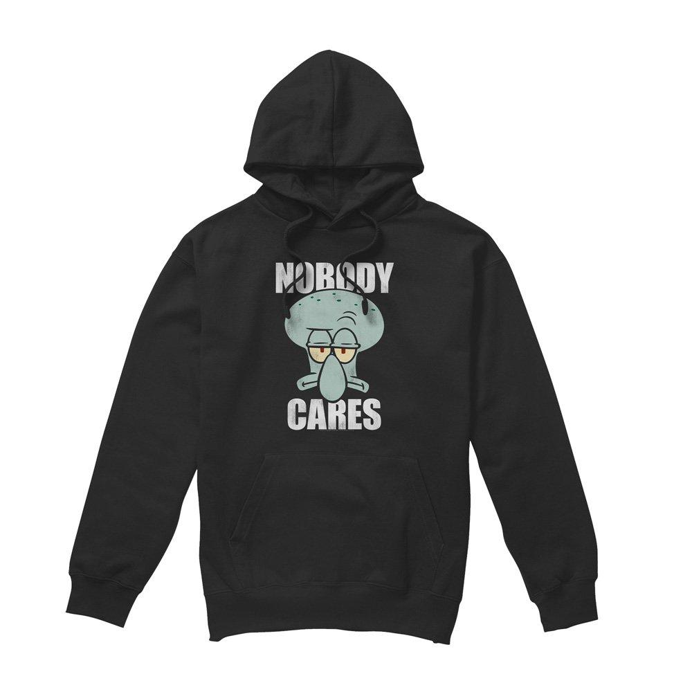 Black - Spongebob - Spongebob Nobody Cares Meme Hoodie Black - 4