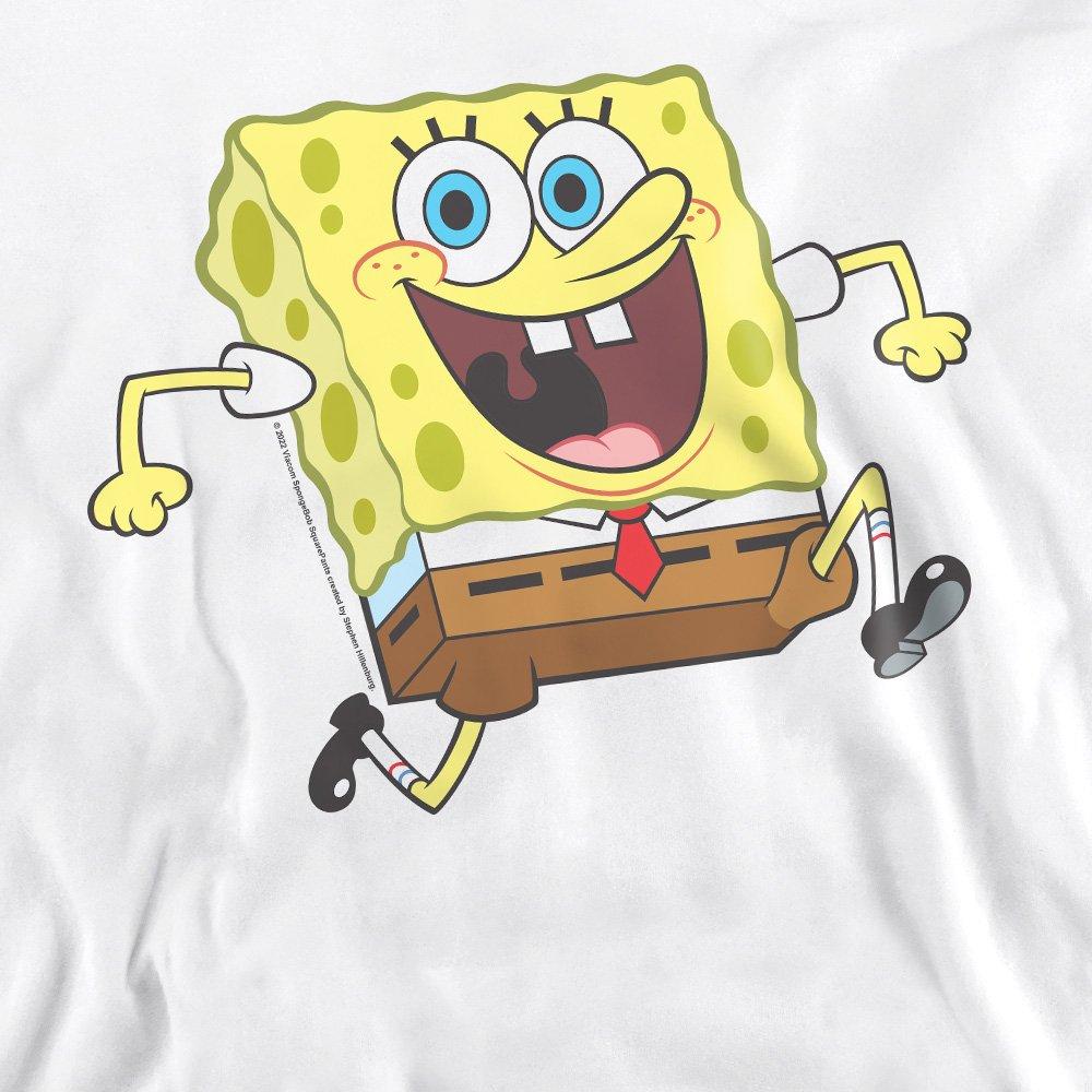 White - Spongebob - Spongebob Happy Running Spongebob Crew Sweatshirt - 2