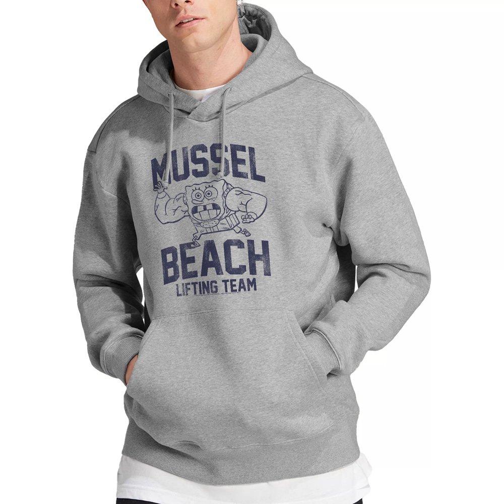 Light Grey - Spongebob - Spongebob Mussle Beach Lifting Team Hoodie Athlet - 1