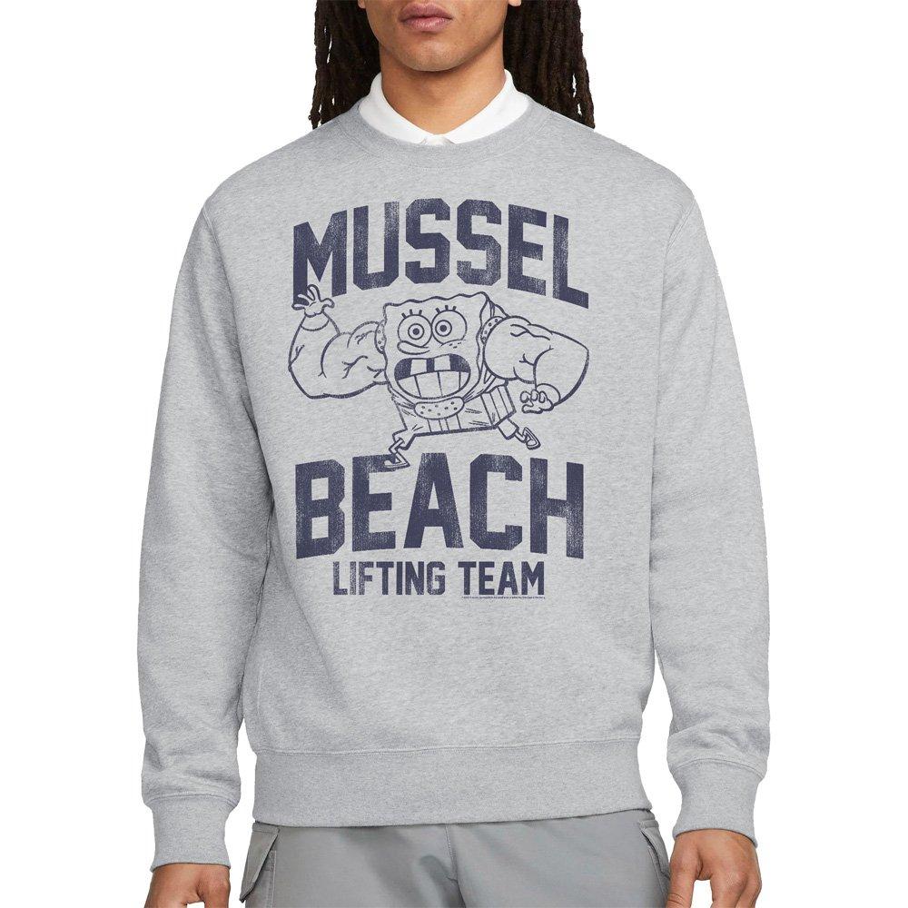 Light Grey - Spongebob - Spongebob Mussle Beach Lifting Team Crew Sweatshir - 1