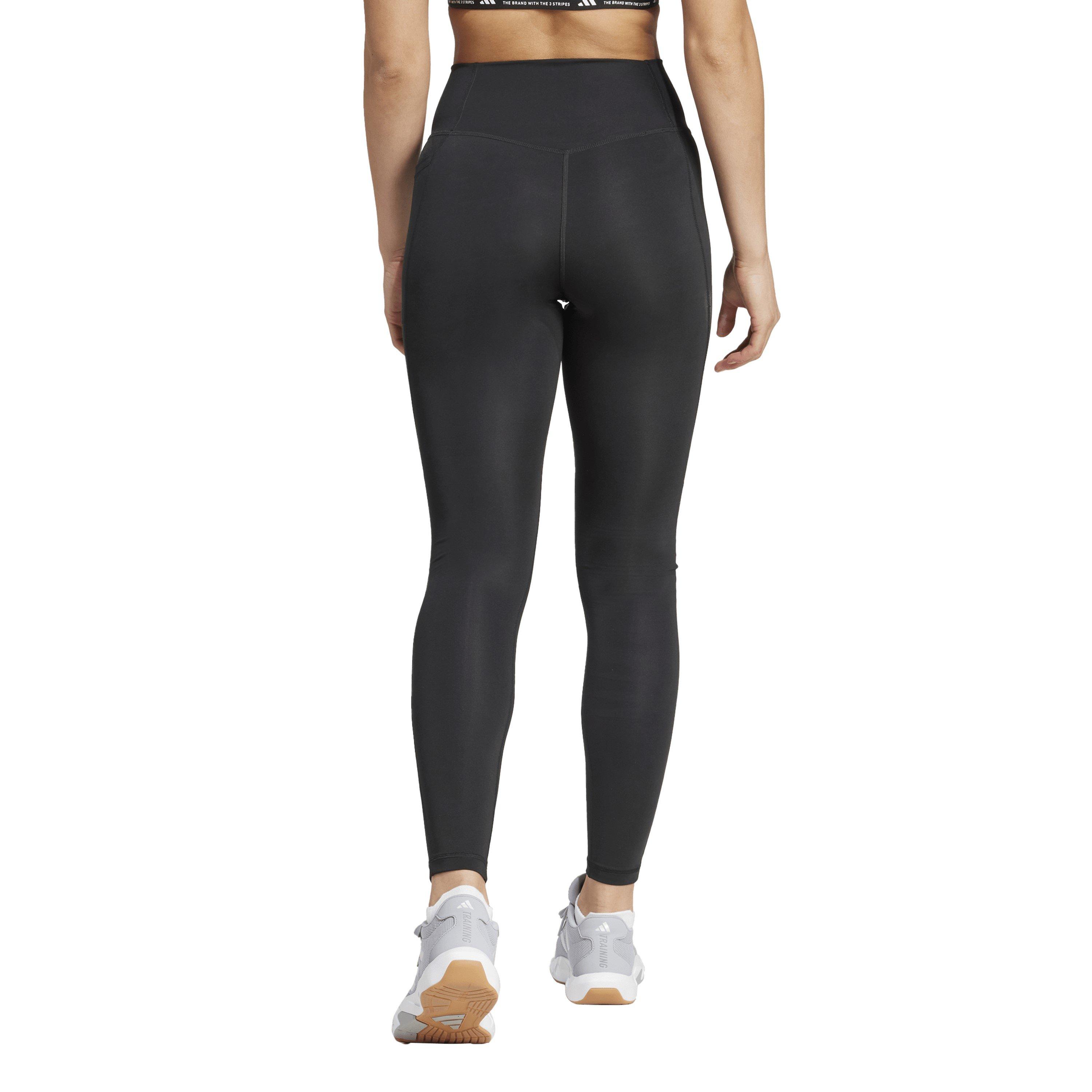 Black - adidas - Optime Essentials Stash Pocket Womens Full-Length Leggings - 3