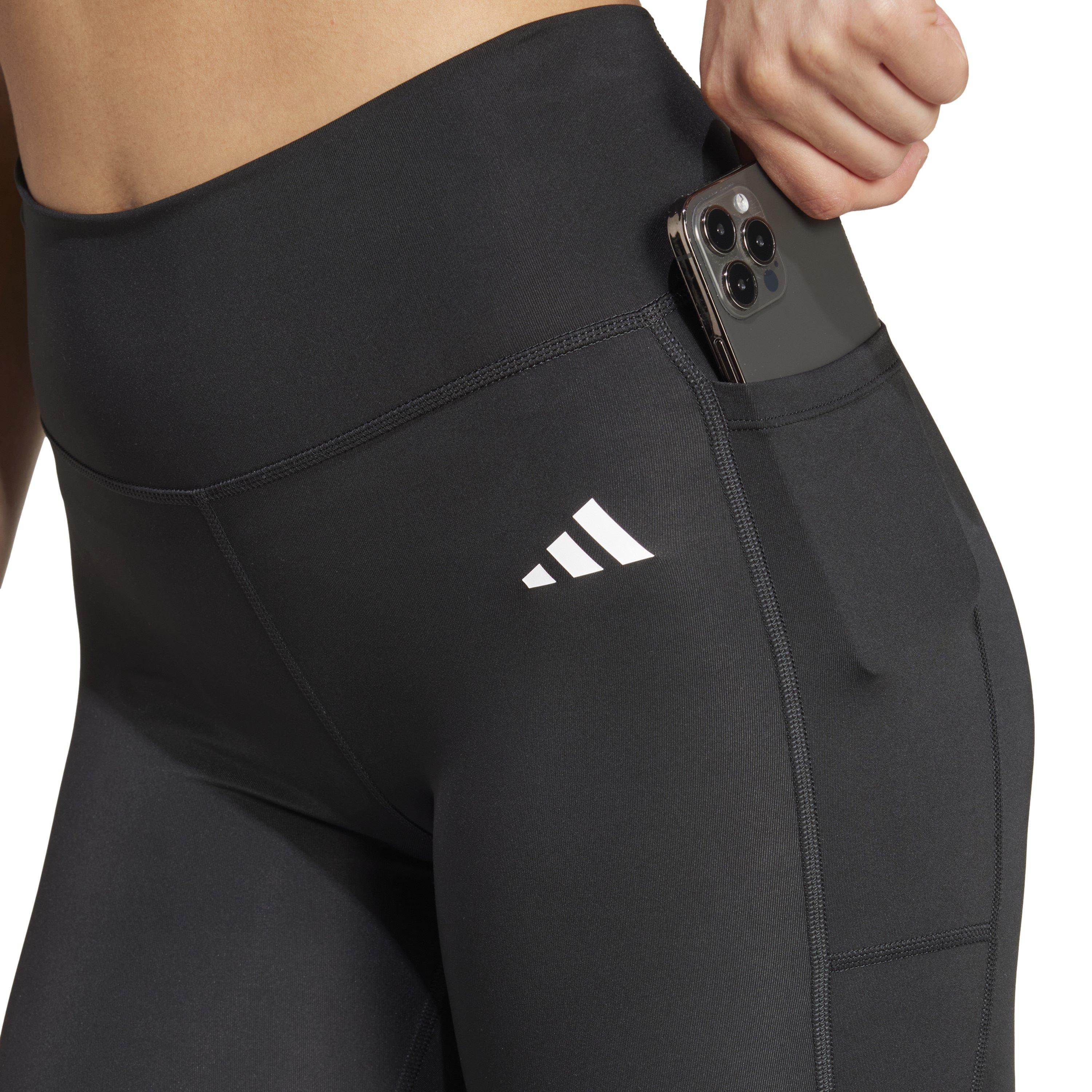 Black - adidas - Optime Essentials Stash Pocket Womens Full-Length Leggings - 4