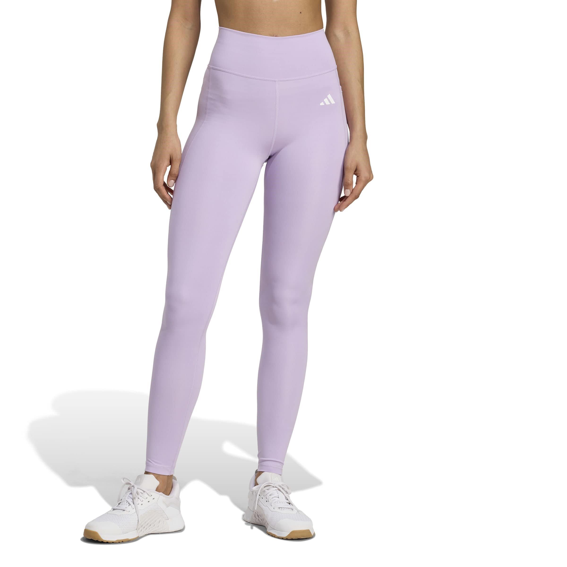 Powder Plum - adidas - Optime Essentials Stash Pocket Womens Full-Length Leggings - 2
