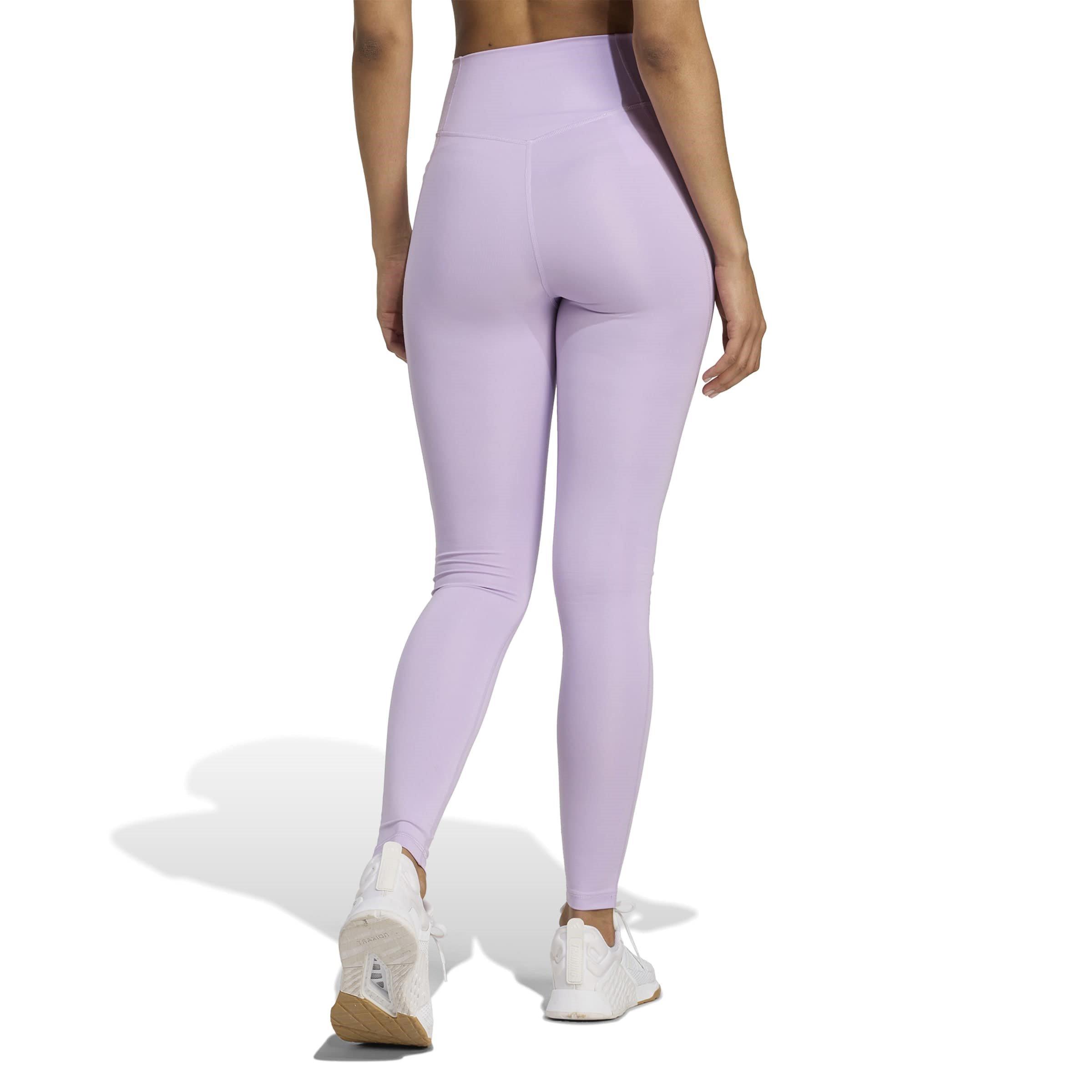 Powder Plum - adidas - Optime Essentials Stash Pocket Womens Full-Length Leggings - 3