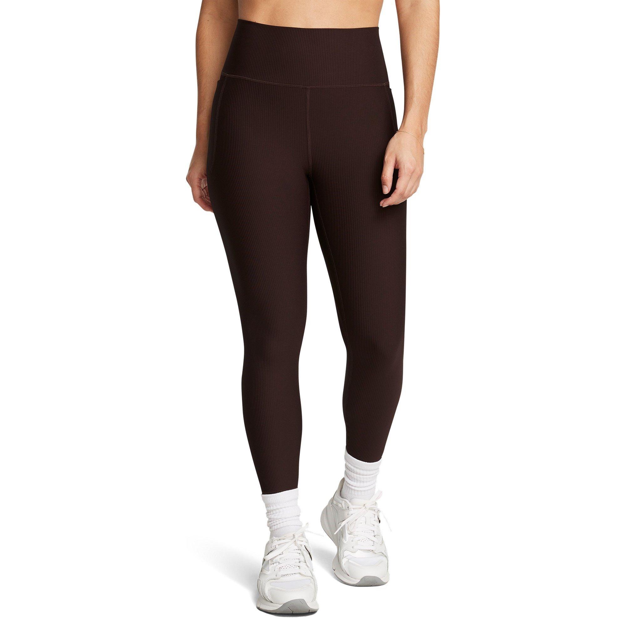 Brown - Under Armour - Meridian Rib Performance Gym Leggings - 3