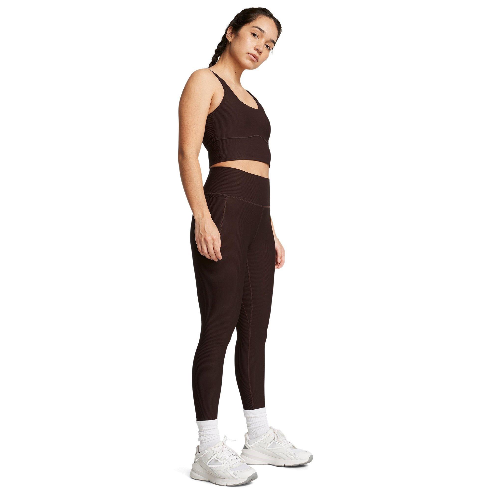 Brown - Under Armour - Meridian Rib Performance Gym Leggings - 6