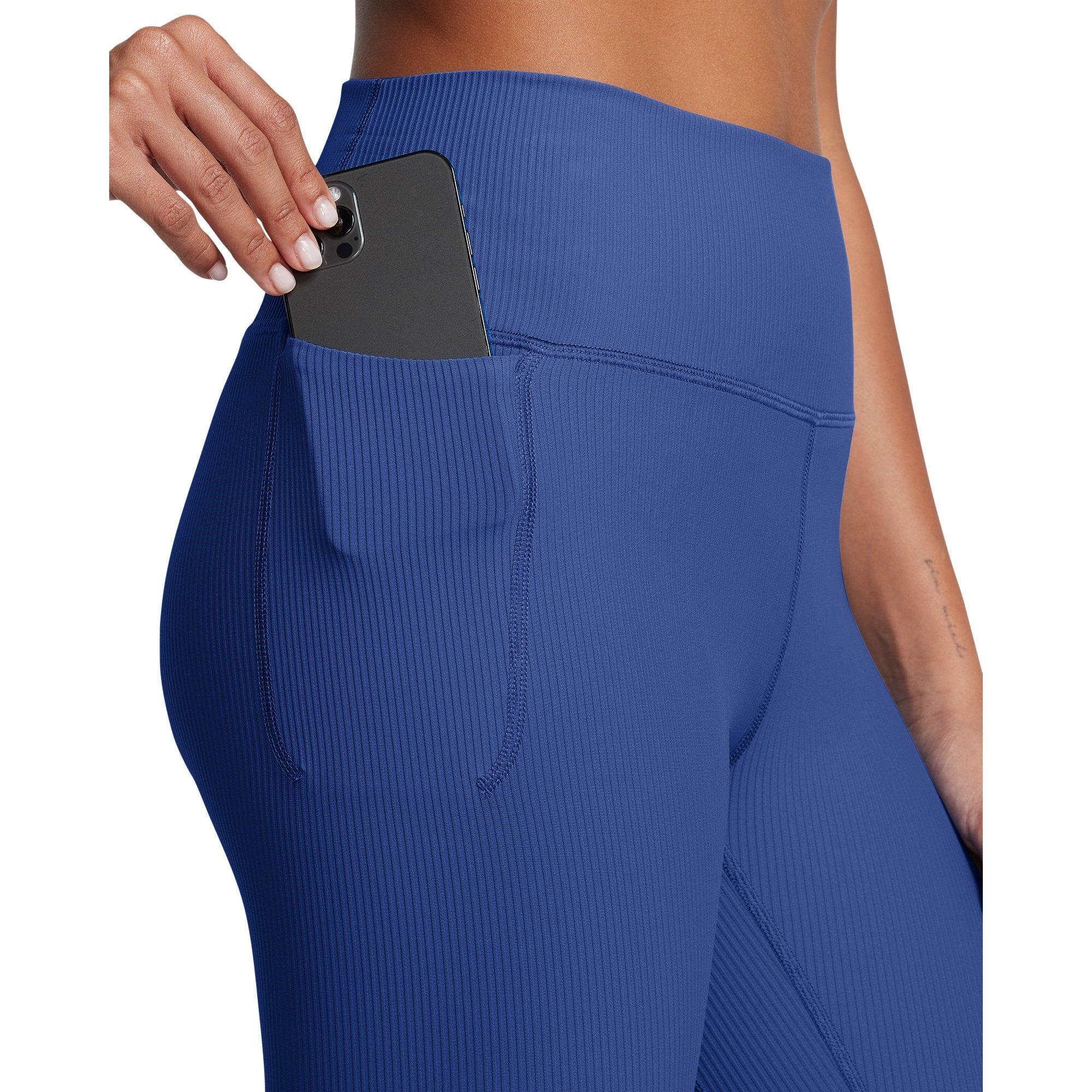 Blue - Under Armour - Women's Meridian Rib Performance Gym Leggings - 5