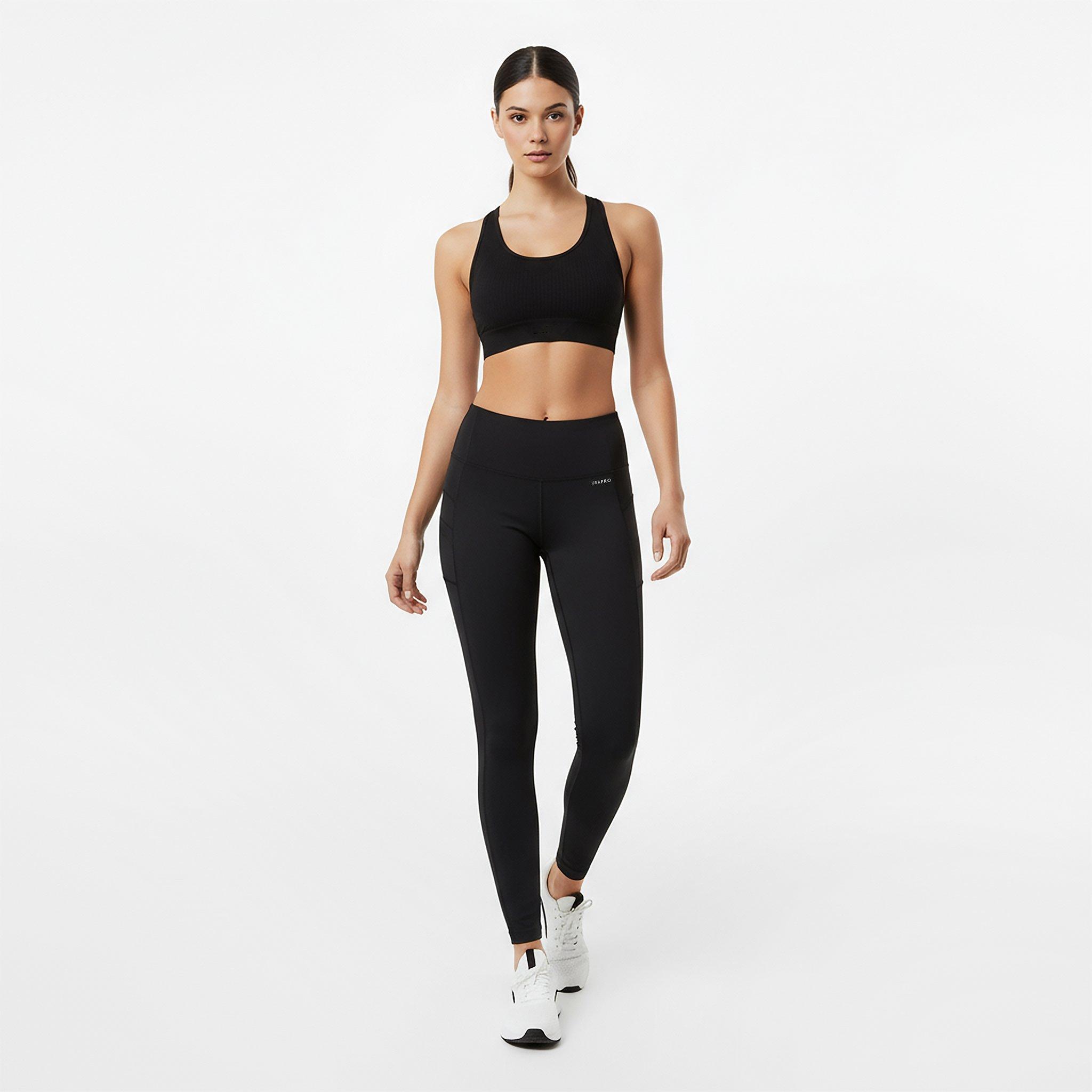 Black - USA Pro - Mid Rise Leggings - 5