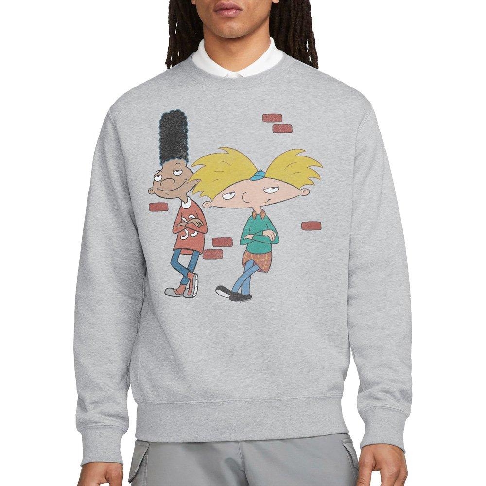 Light Grey - Nickelodeon - Hey Arnold Arnold And Gerald Leaning Crew Sweatshi - 1