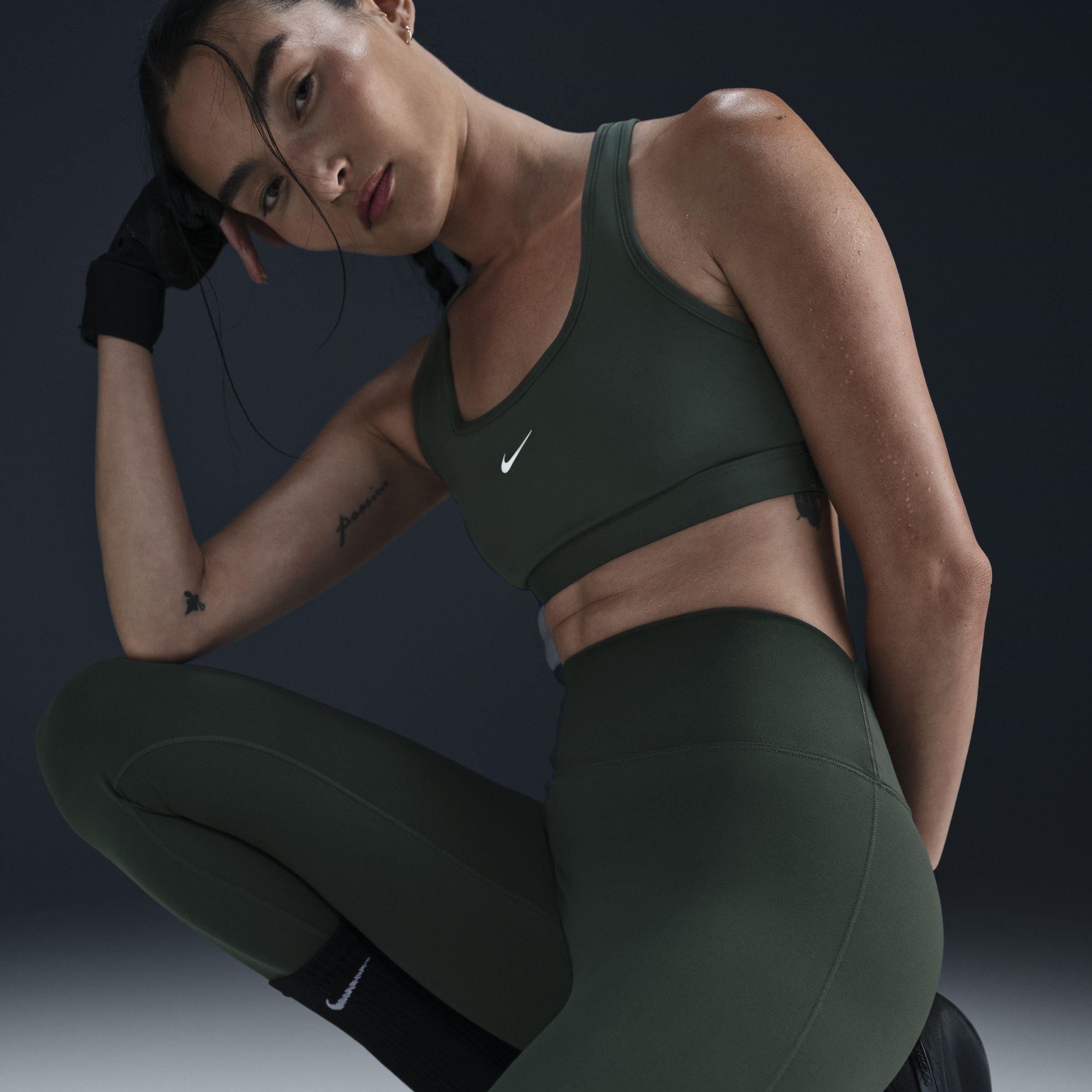 Vin.Green/Black - Nike - Nike One Seamless Front Womens Performance High Waisted Full Length Leggings - 5