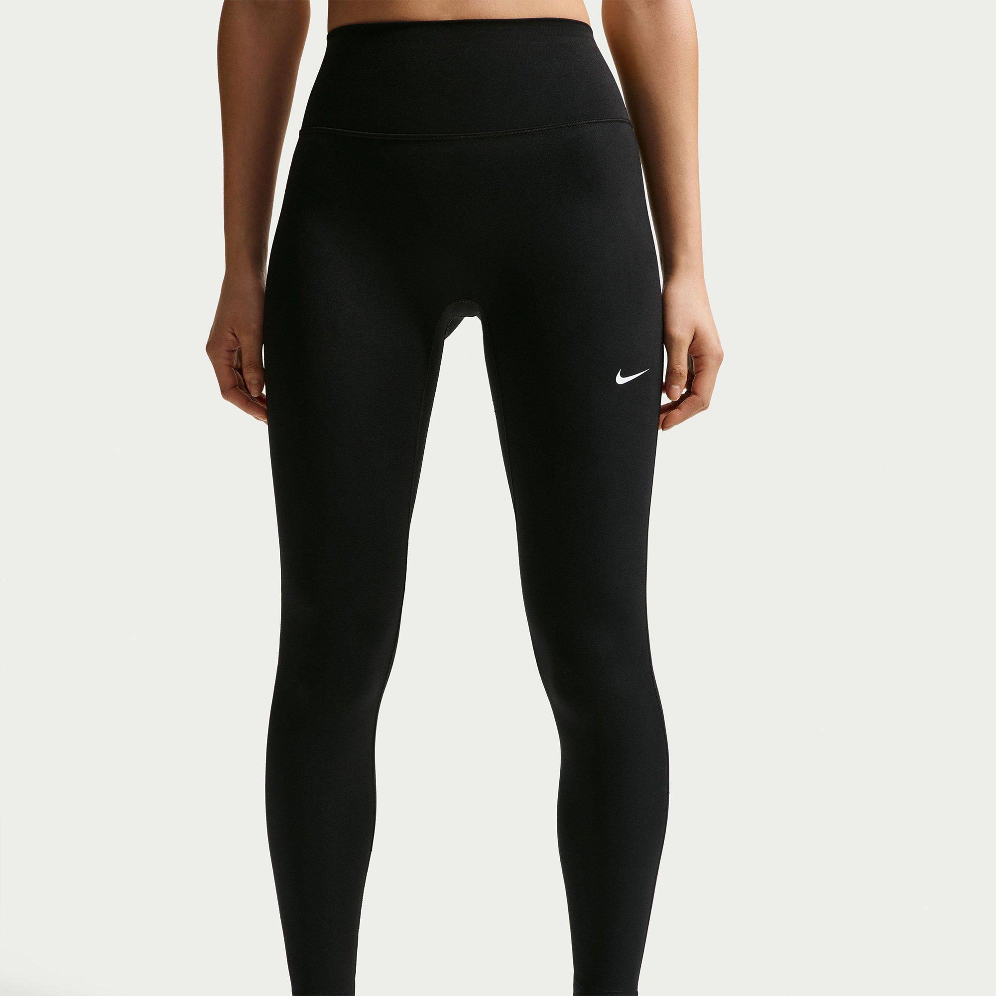Black/White - Nike - One Seamless Front Womens Performance High Waisted Full Length Leggings - 2