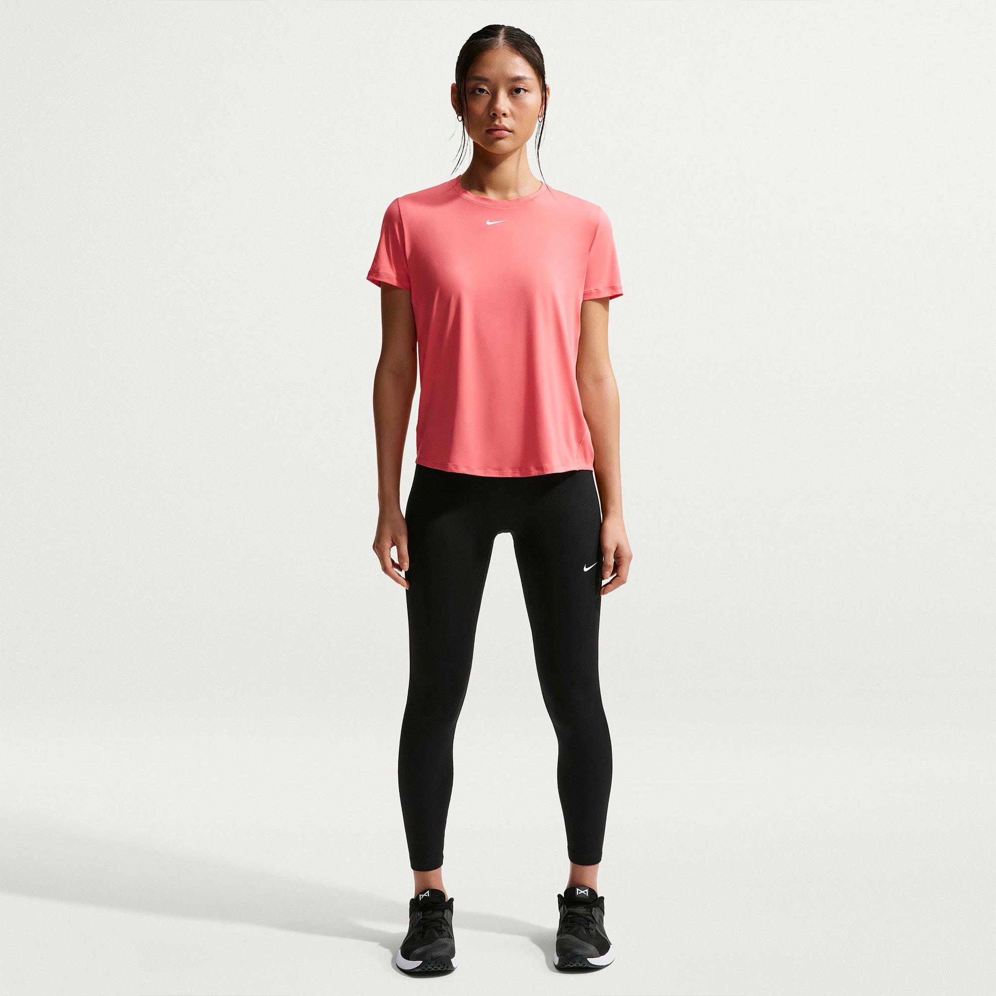 Black/White - Nike - One Seamless Front Womens Performance High Waisted Full Length Leggings - 5