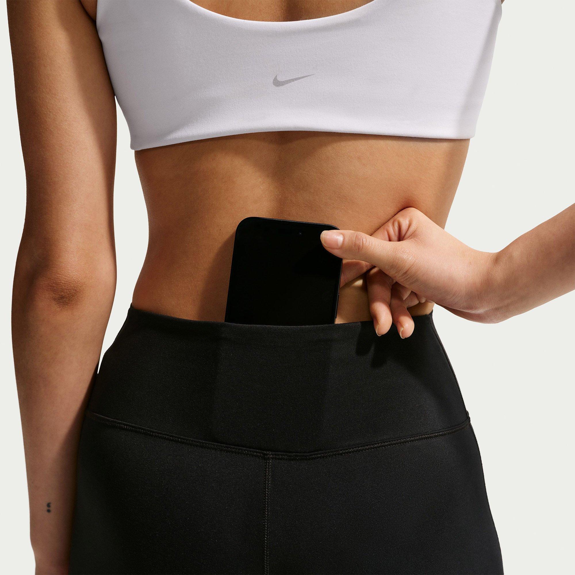 Black/White - Nike - One Seamless Front Womens Performance High Waisted Full Length Leggings - 7