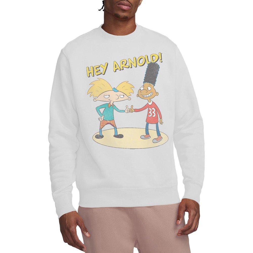 White - Nickelodeon - Hey Arnold Arnold & Gerald Crew Sweatshirt White - 1