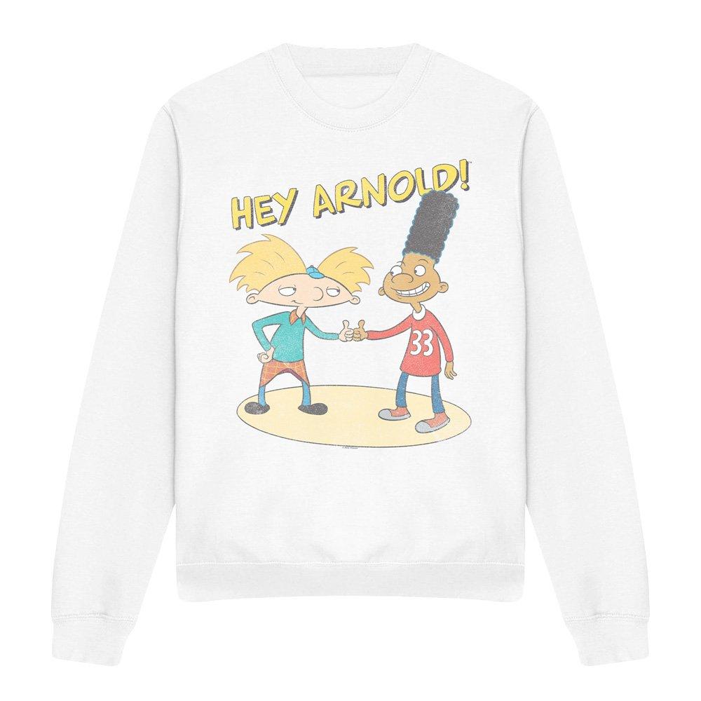 White - Nickelodeon - Hey Arnold Arnold & Gerald Crew Sweatshirt White - 4